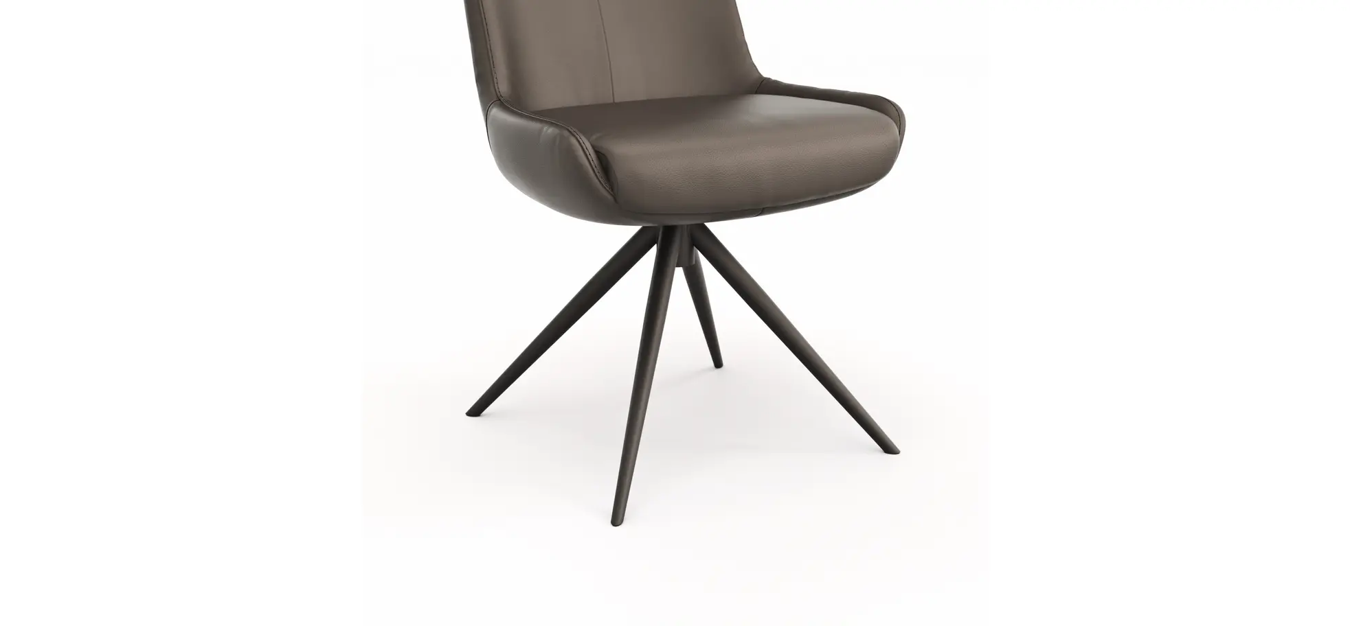 Stuhl Mis - Leder, Dunkelbraun, Gestell, Schwarz