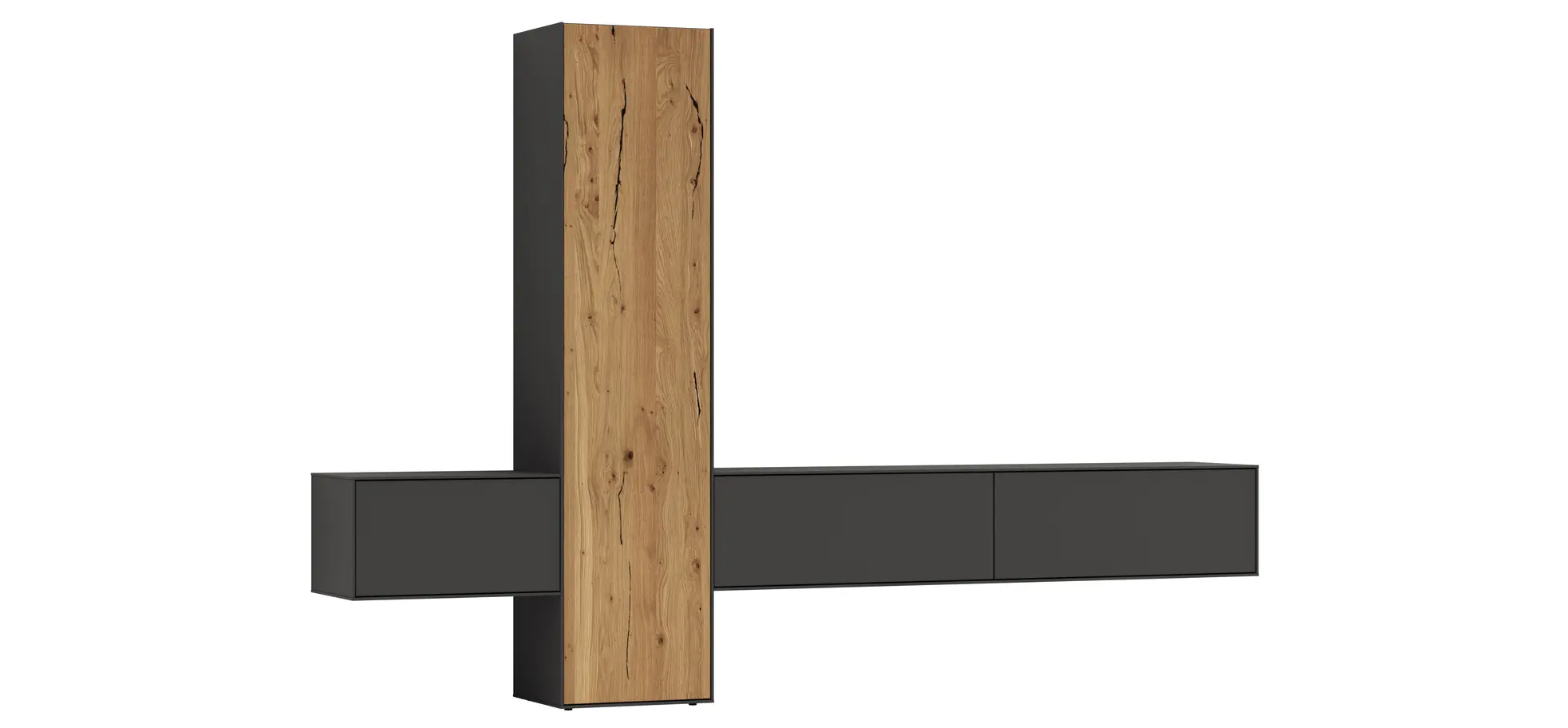 Wohnwand Medio -  Melamin, Schiefergrau 144728