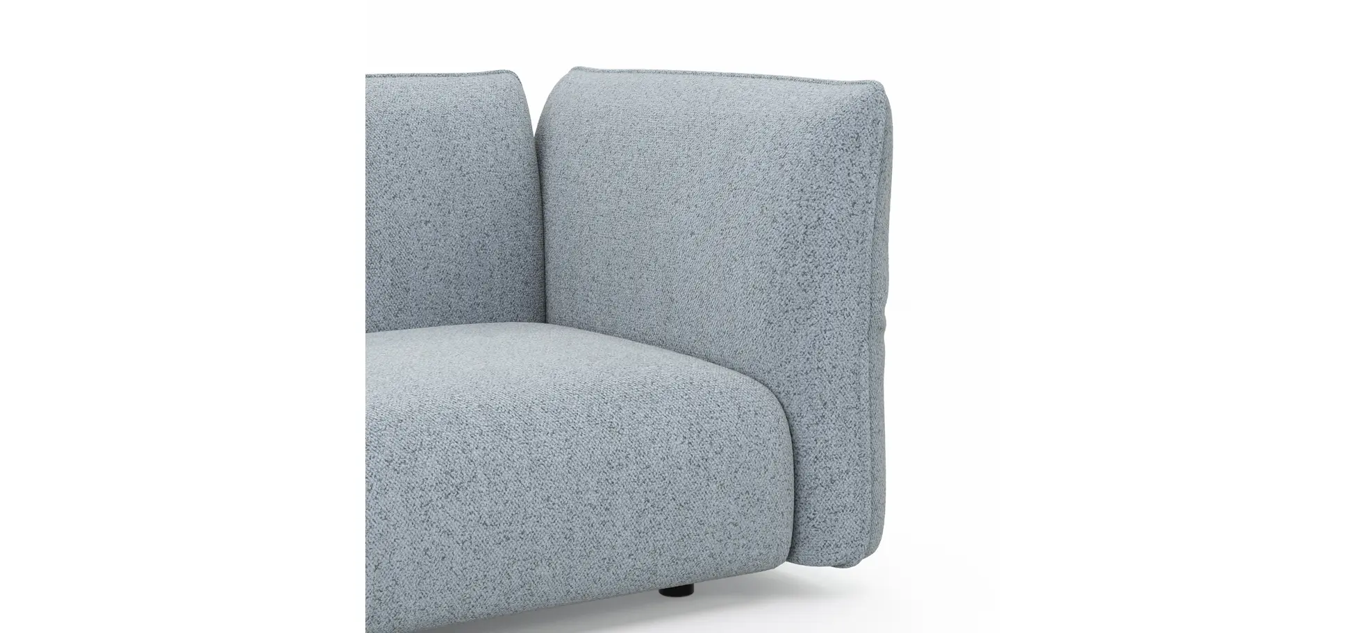 Ecksofa Motone - Ecke links mit 2,5-Sitzer, Stoff, Hellblau