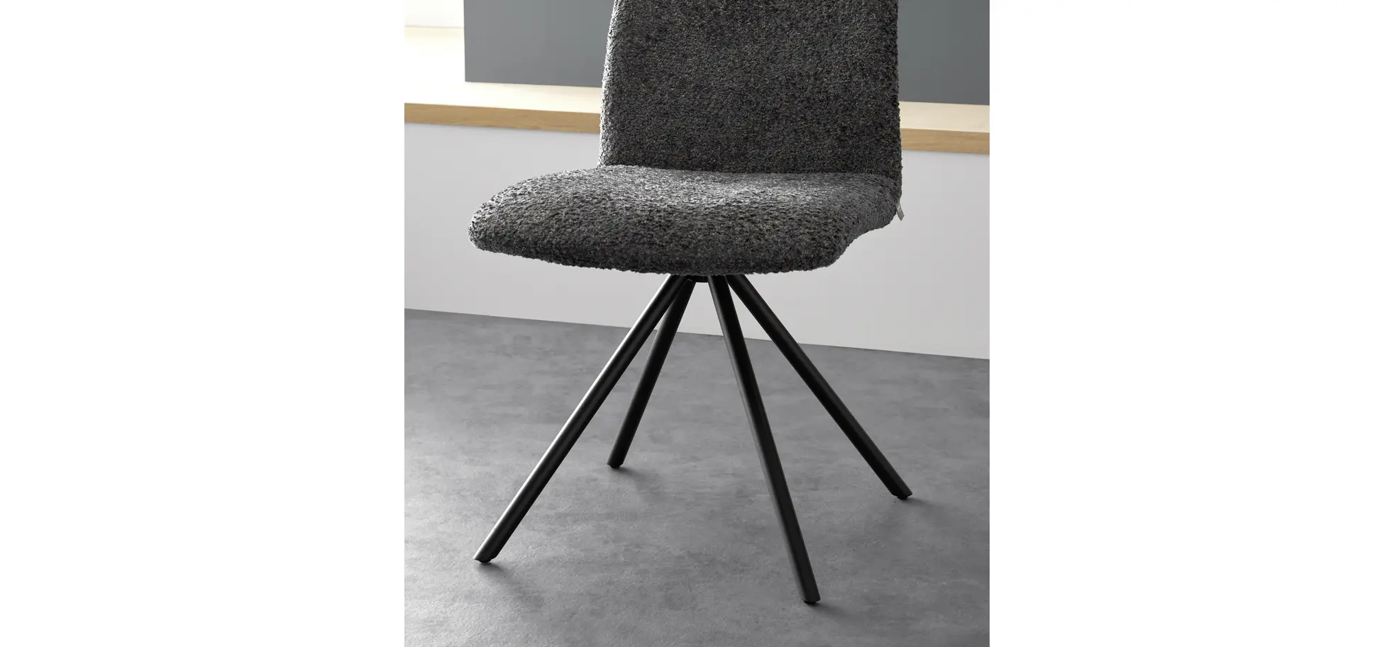 Stuhl Sedana - drehbar, Stoff, Dunkelgrau