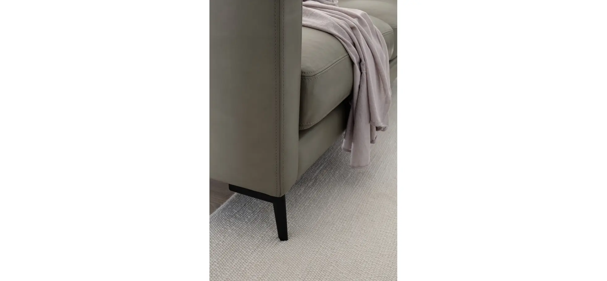 Sofa Cuneo - 2-Sitzer, Leder, Graubraun, Relaxfunktion, motorisch