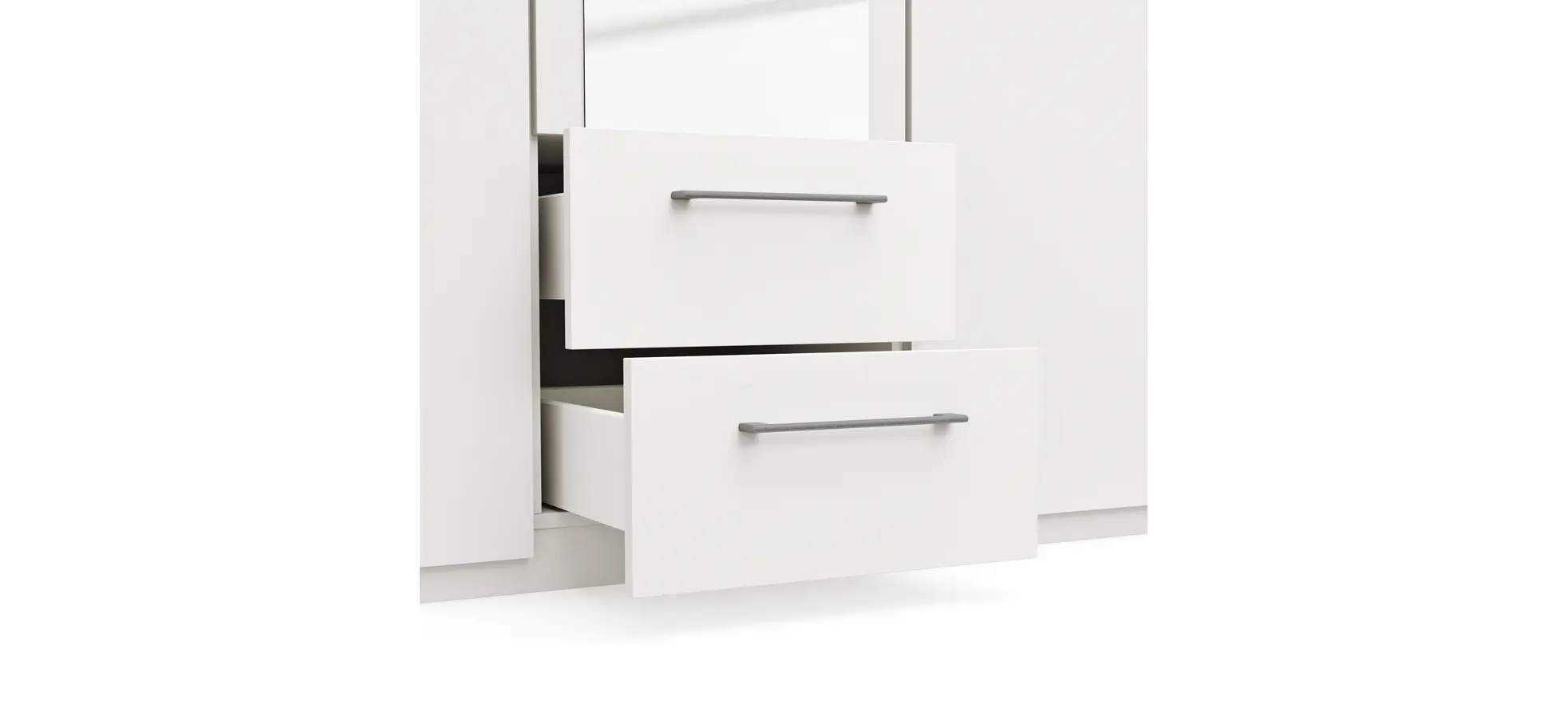 Drehtürenschrank Viana - B. ca. 136 cm, Lack, Weiß