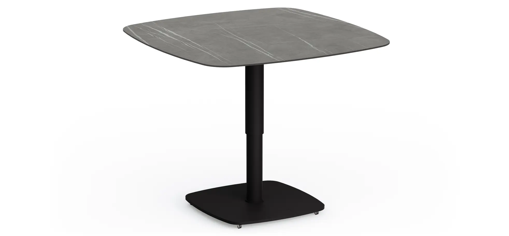 Couchtisch Camas - LBH ca. 75x75x42 cm, Keramik, Dunkelgrau