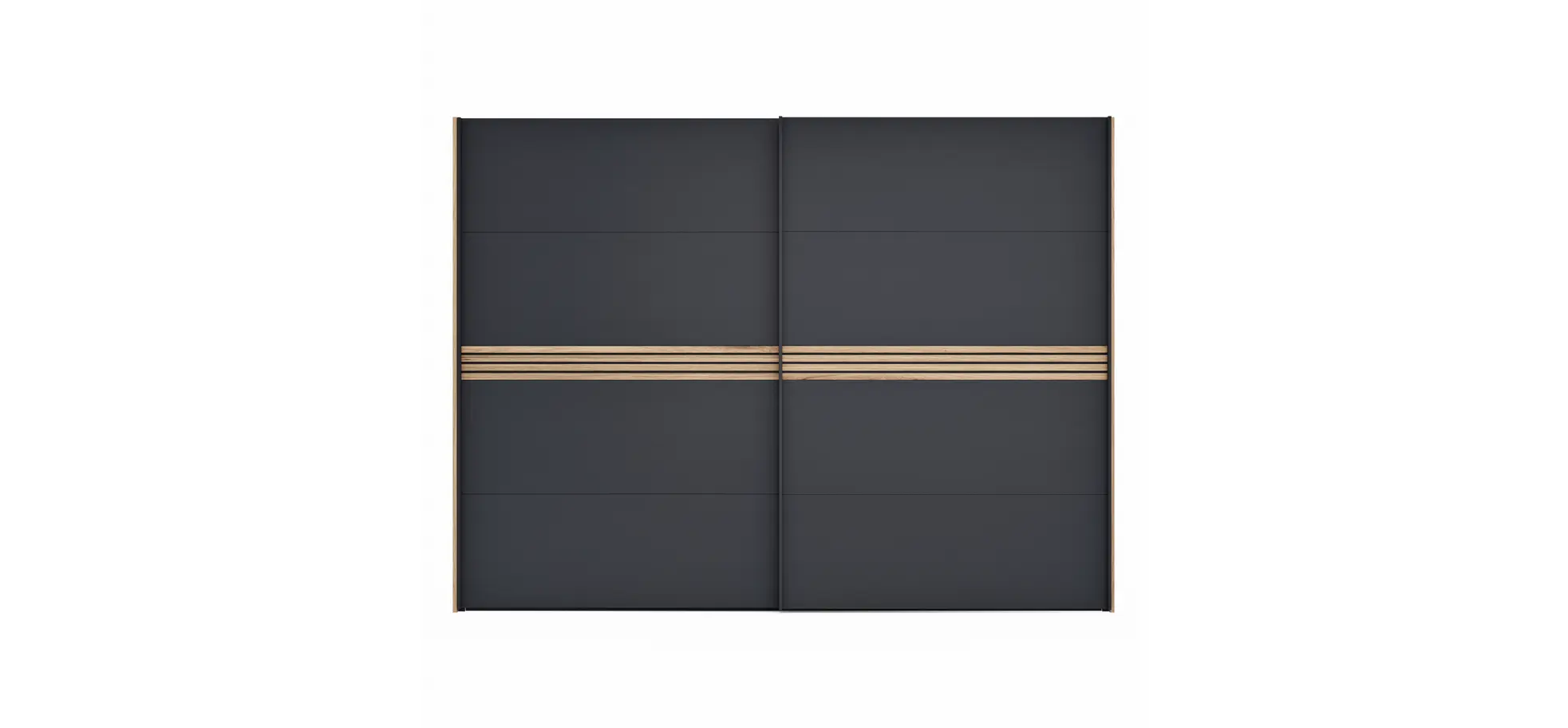 Schwebetürenschrank Viana - BHT ca. 300x230x68 cm, Anthrazit
