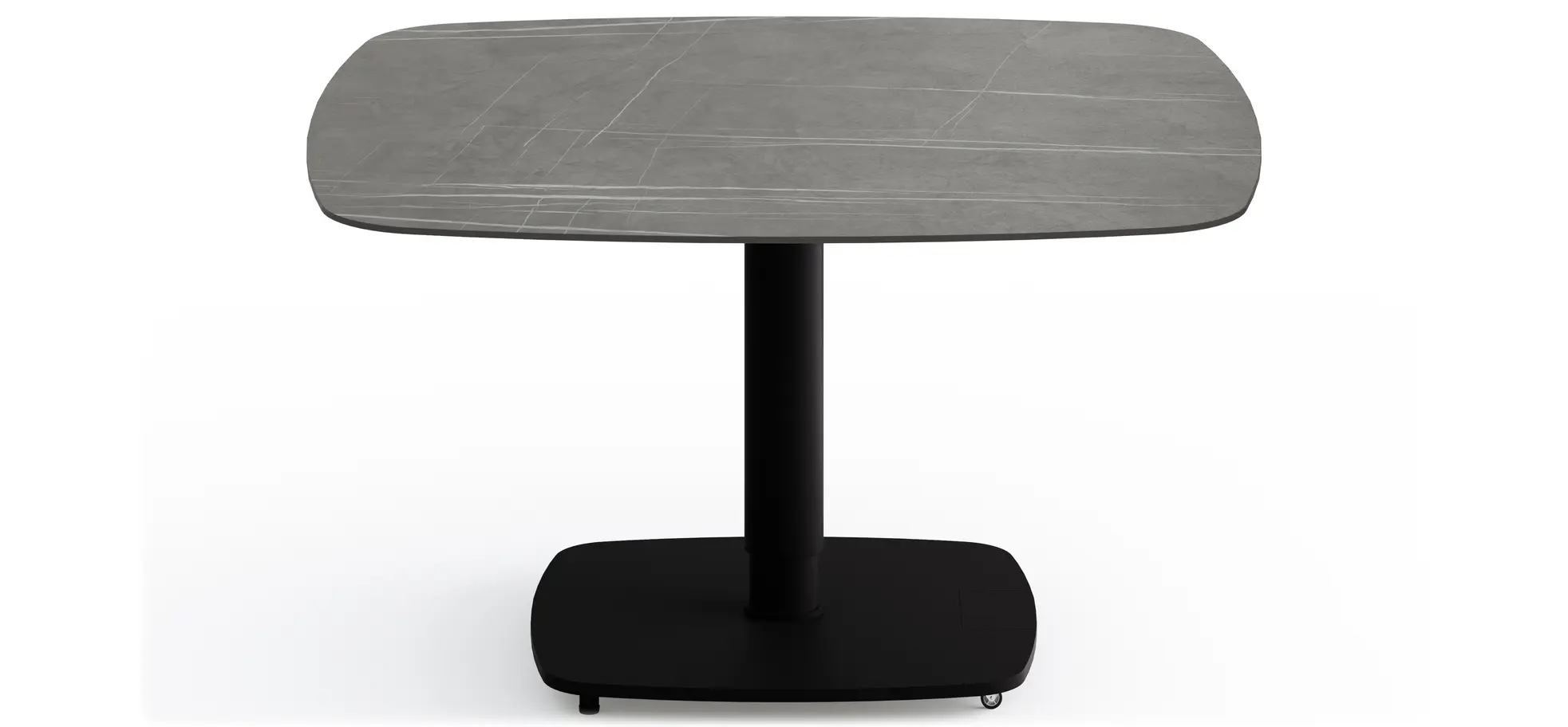 Couchtisch Camas - LBH ca. 75x75x42 cm, Keramik, Dunkelgrau