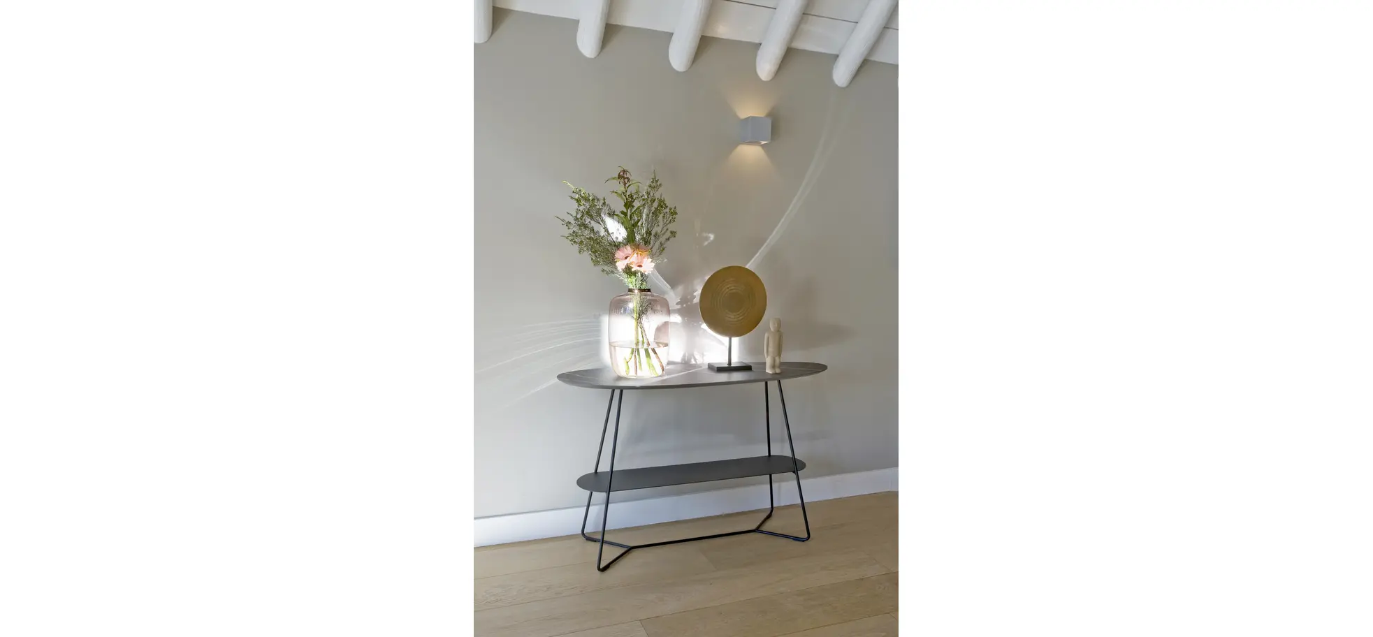 Konsolentisch Fano - BHT ca. 120x75x45 cm, HPL, Graubraun