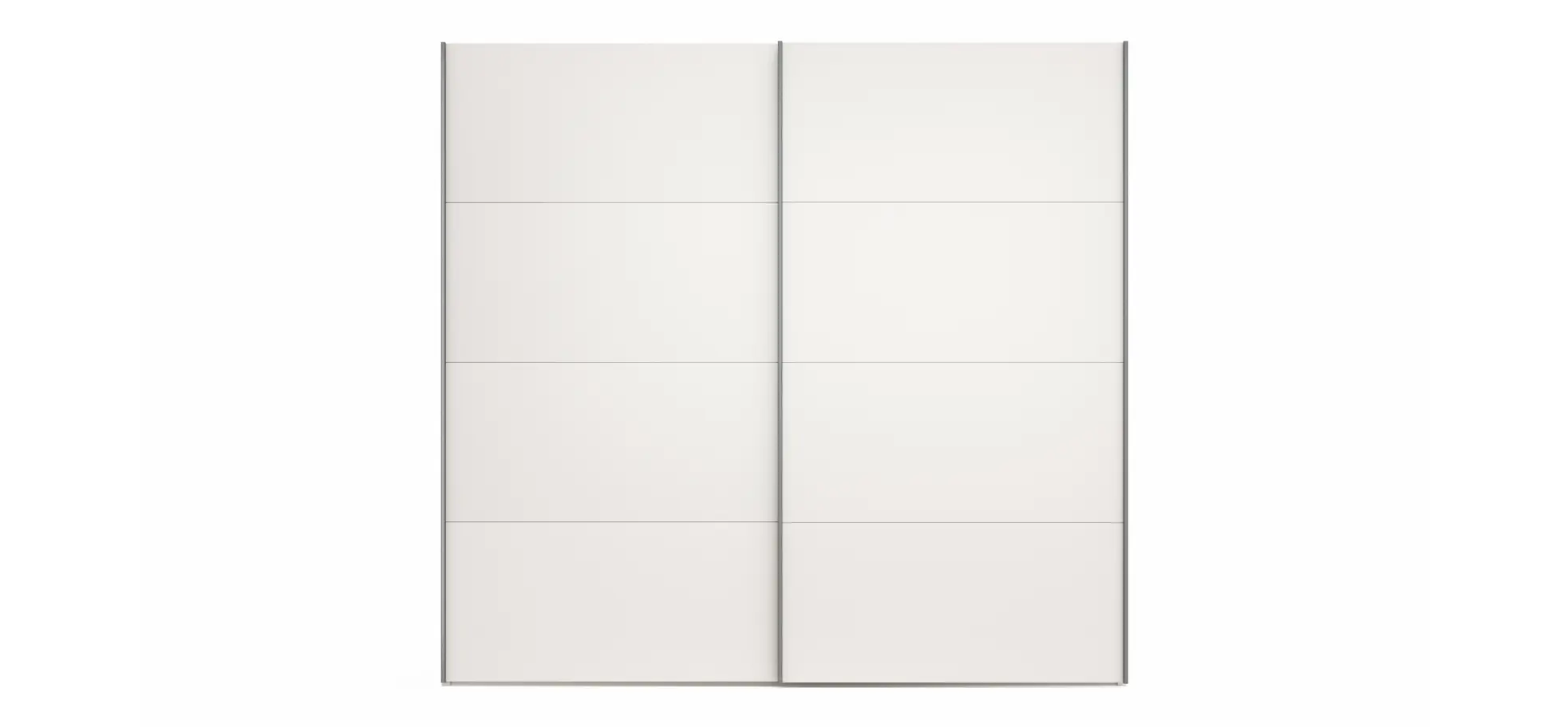 Schwebetürenschrank Viana - B ca. 241 cm, Lack, Weiß