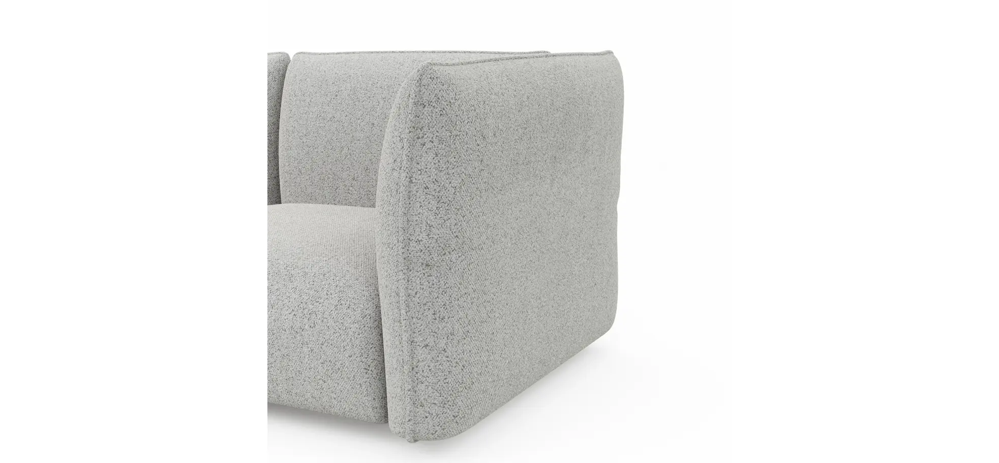 Ecksofa Motone - Ecke links mit 2,5-Sitzer, Stoff, Hellgrau