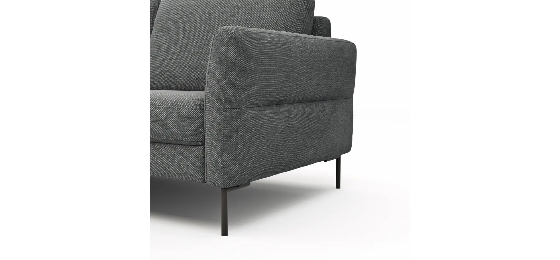 Ecksofa  Enna - Ecke links, 3-Sitzer, Sitzvorzug (motorisch), Stoff, Anthrazit