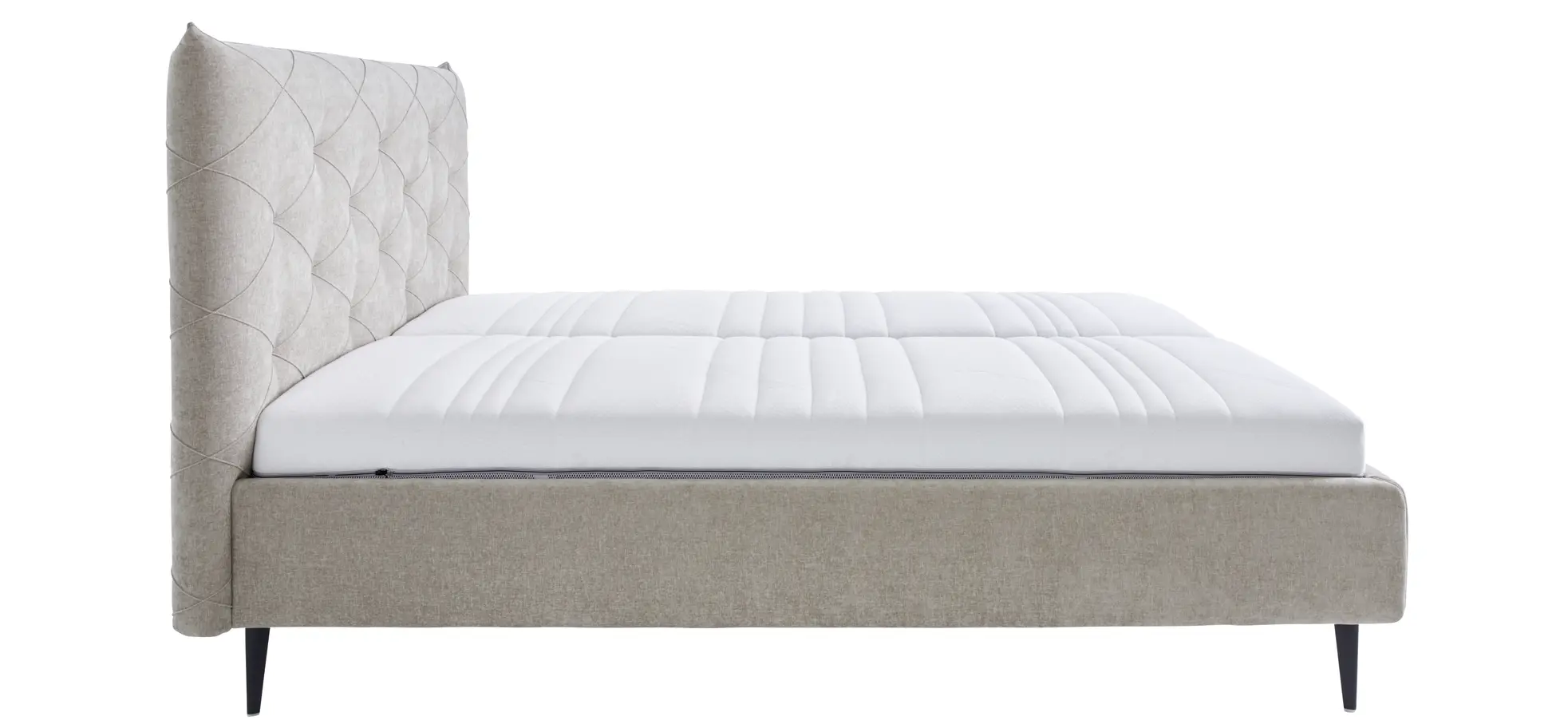 Polsterbett Delia - Liegefläche ca. 180x200 cm, Stoff, Beige