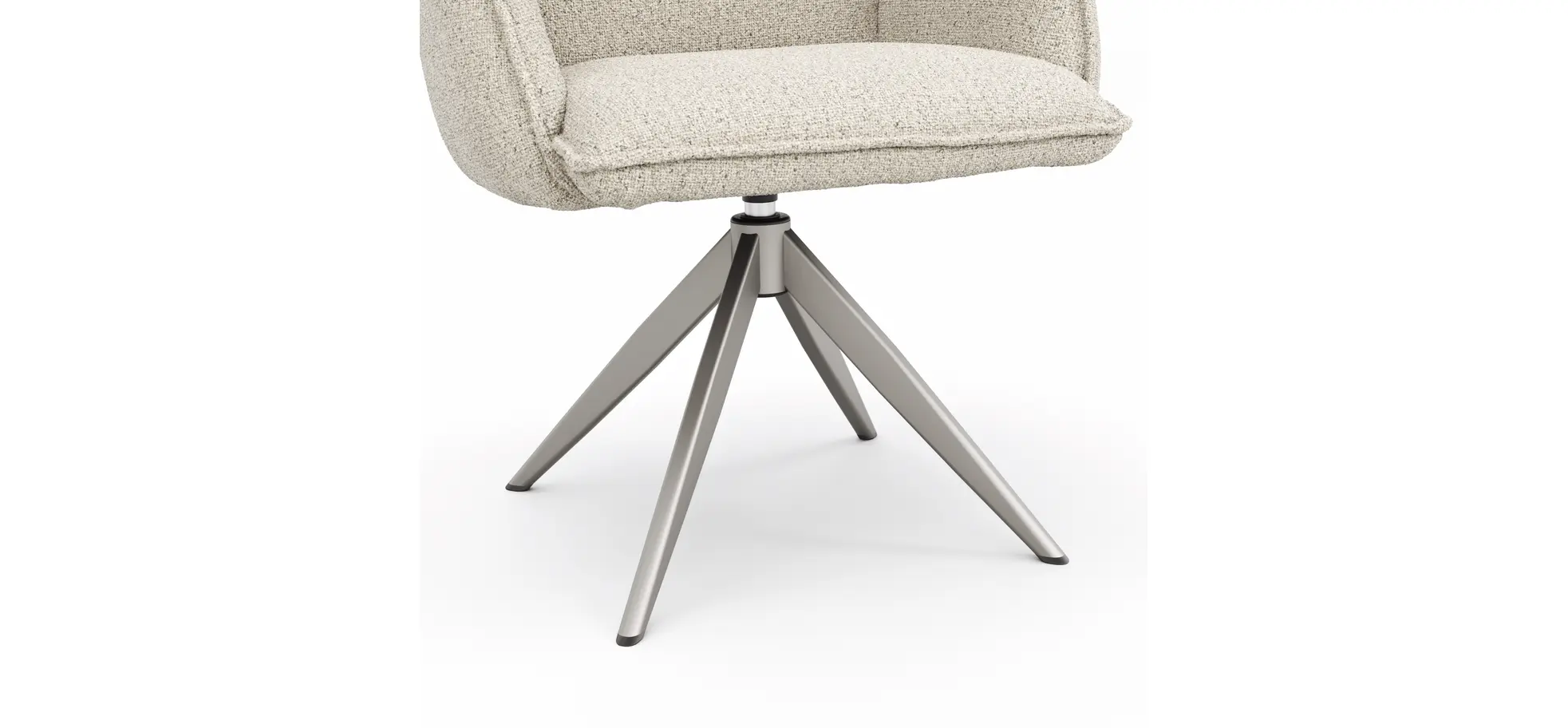 Armlehnstuhl Dinner - drehbar, Stoff, Champagner