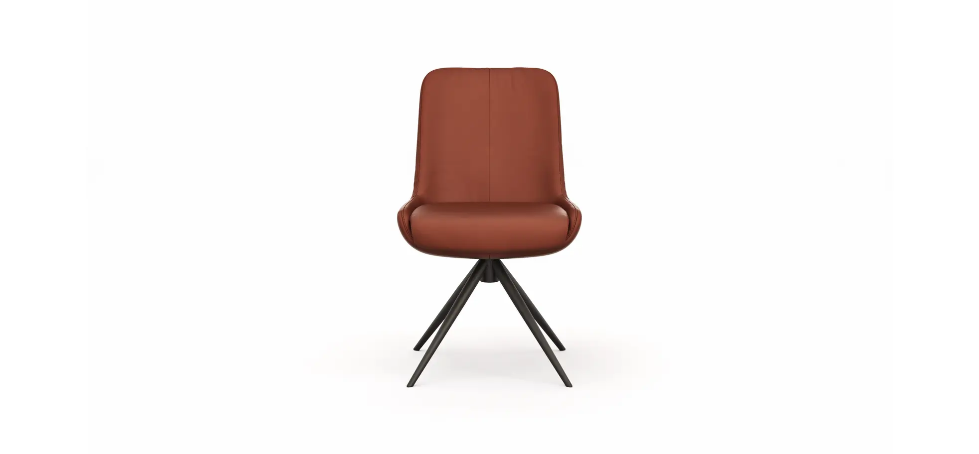 Stuhl Mis - Leder, Rost, Gestell, Schwarz