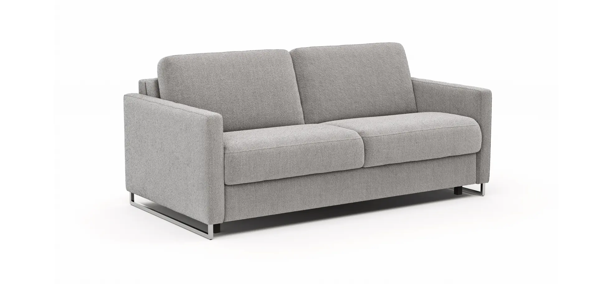 Sofa Nuoro - 2,5-Sitzer inkl. Schlaffunktion, Armlehne mit Kufe, Stoff, Grau