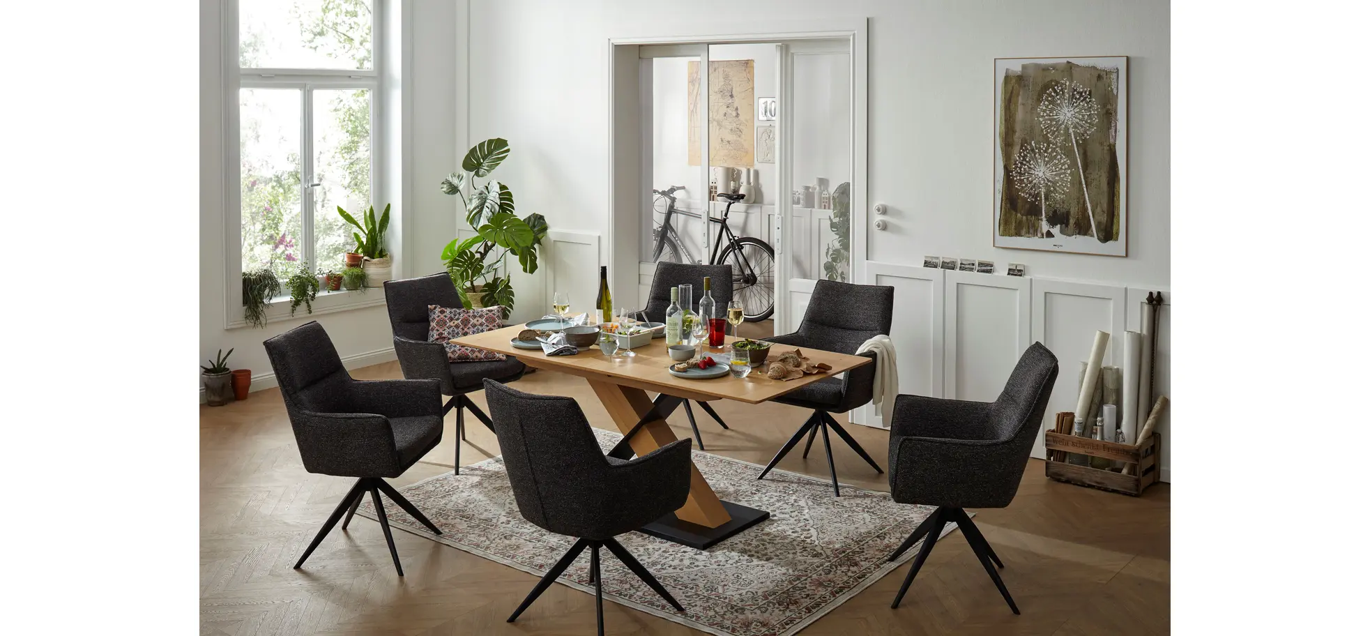 Esstisch Dinner - verlängerbar, LB ca. 180x90cm, Eiche furnier