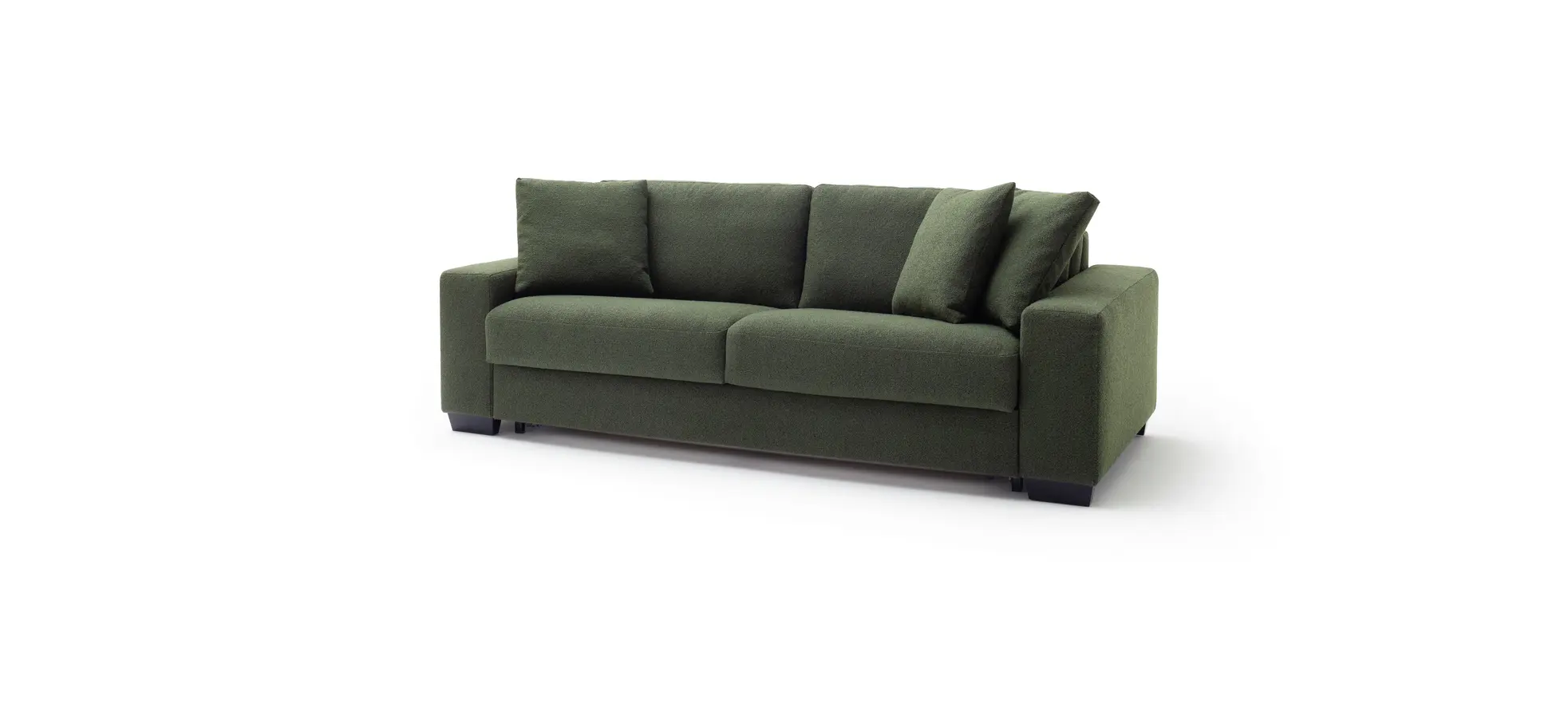 Sofa Nuoro - 3-Sitzer inkl. Schlaffunktion, Stoff, Olivgrün