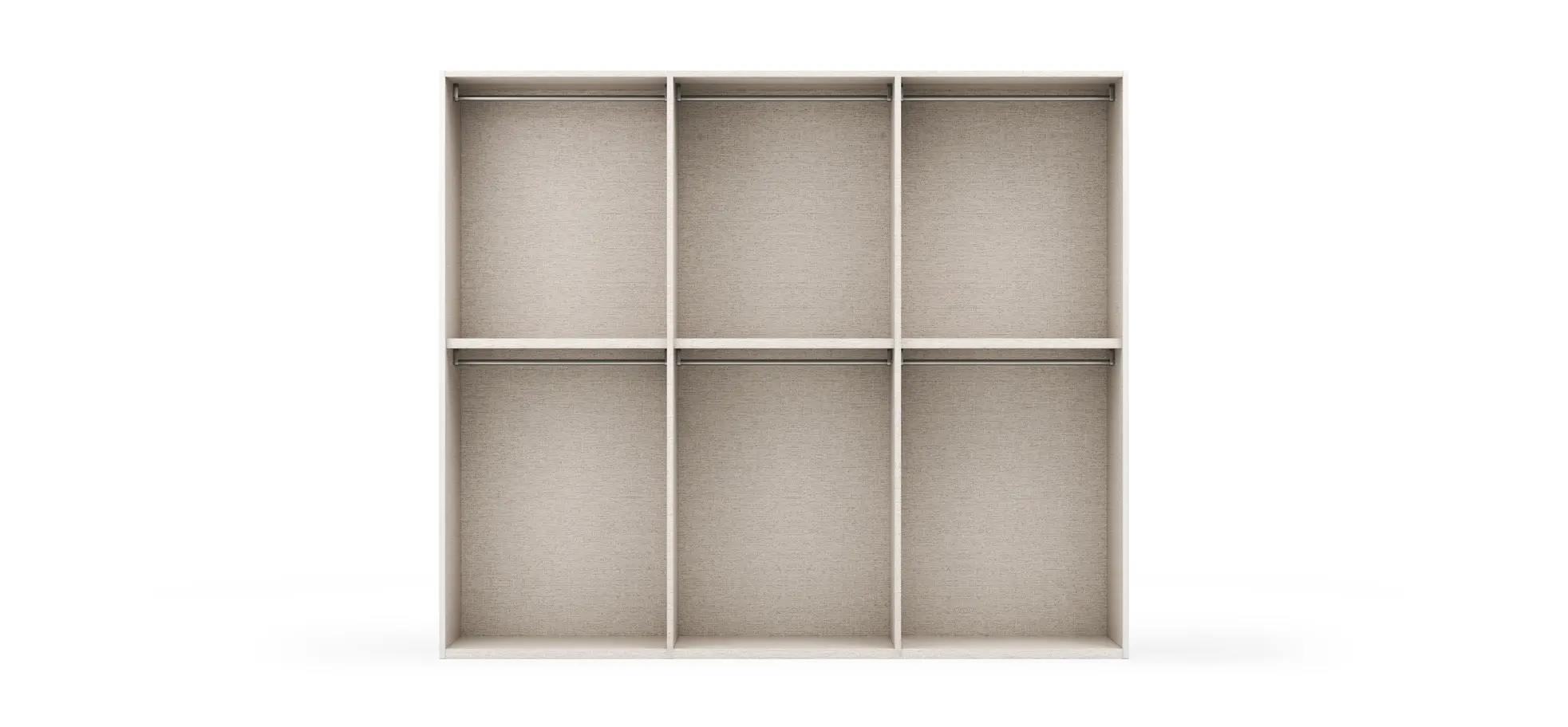 Drehtürenschrank Loretto - B ca. 280 cm, Melamin matt, Weiß