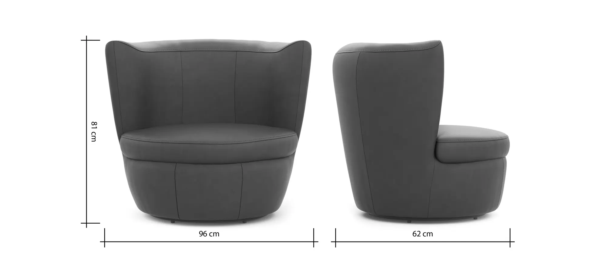 Sessel Cativa - drehbar, Leder, Cognac