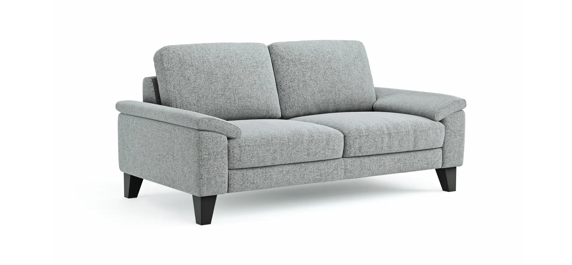 Sofa Oviedo - 2-Sitzer, keine Funktionen, Flachgewebe, Hellgrau