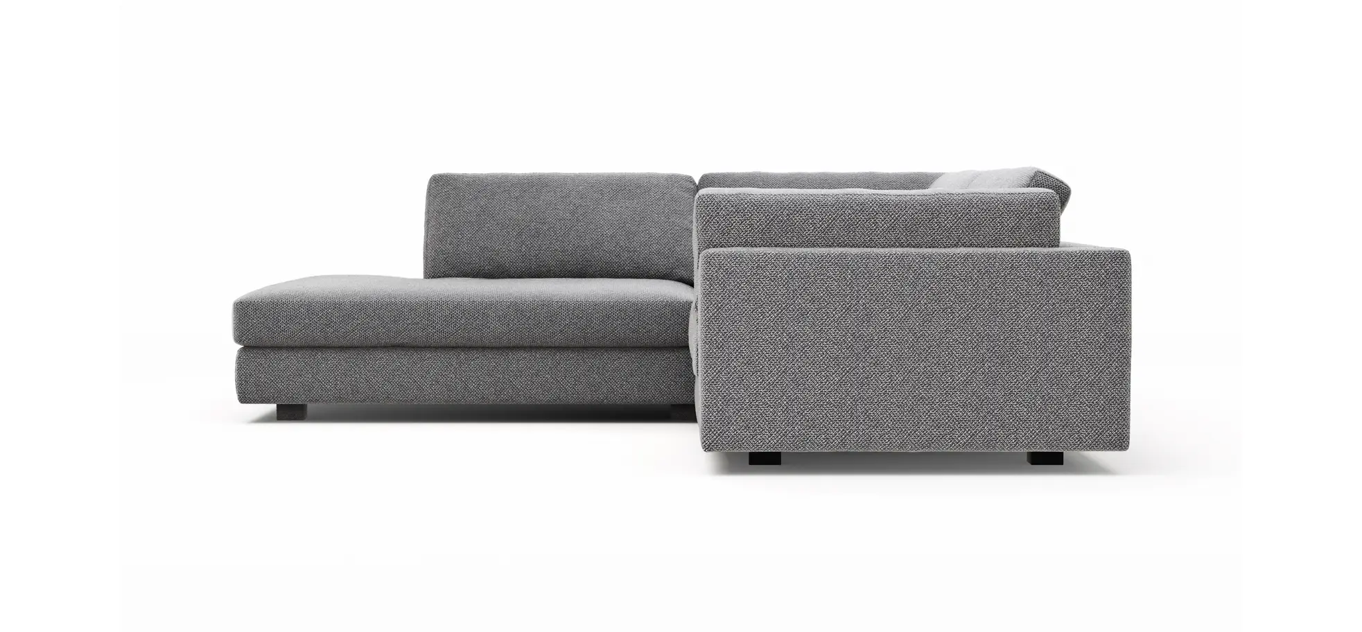 Ecksofa Aprino 3 - Ecke links mit 2,5-Sitzer, Stoff, Grau