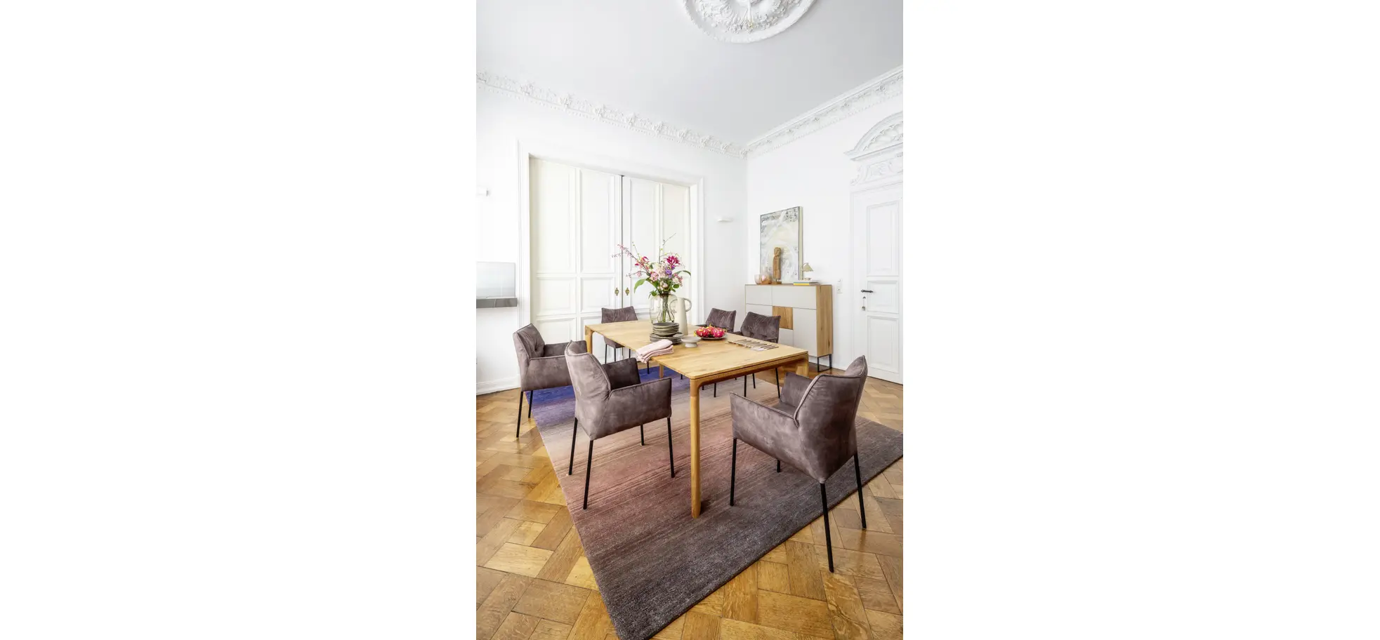 Esstisch 3400 - ausziehbar, LB ca. 220x100cm, Asteiche massiv