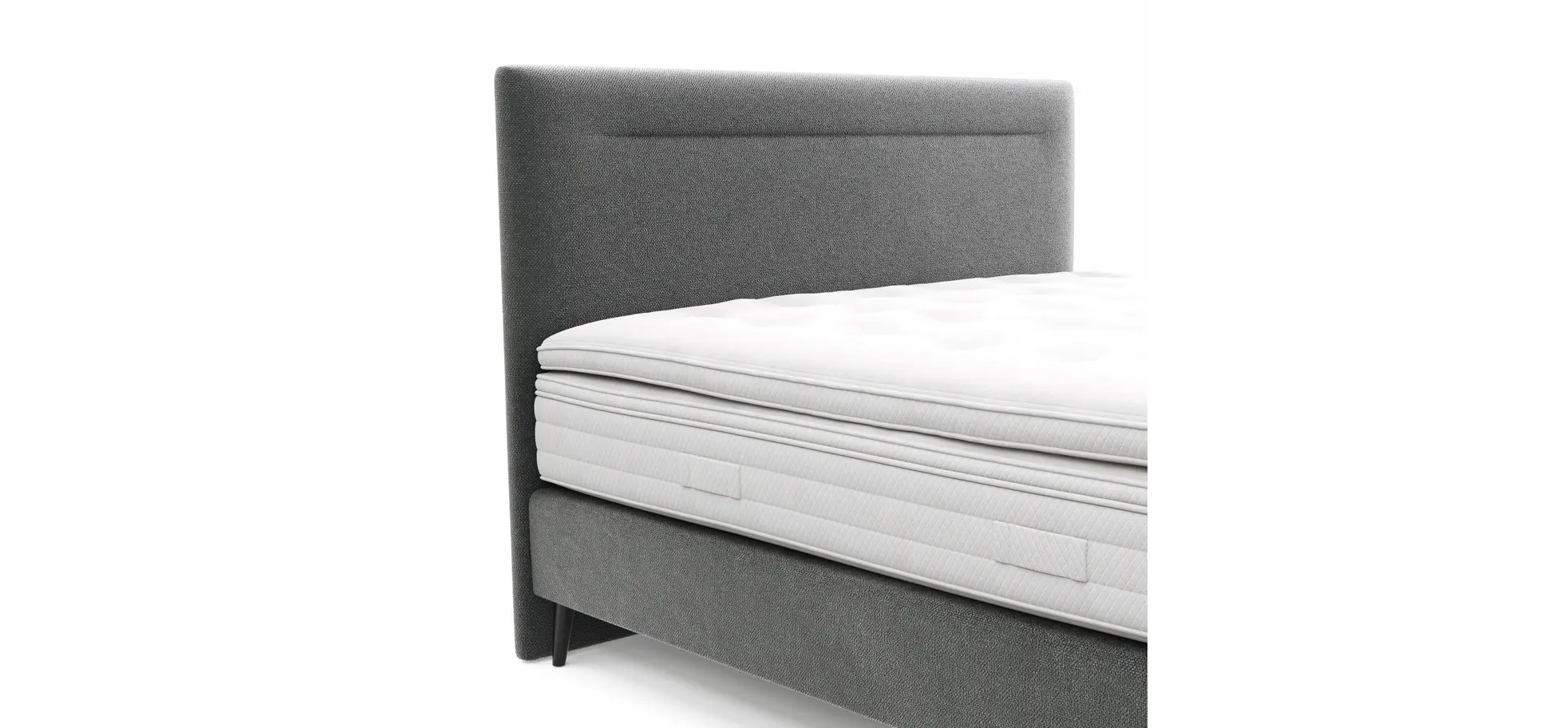 Boxspringbett Navelli 1 - Liegefläche ca. 180x200 cm, Stoff, Grau