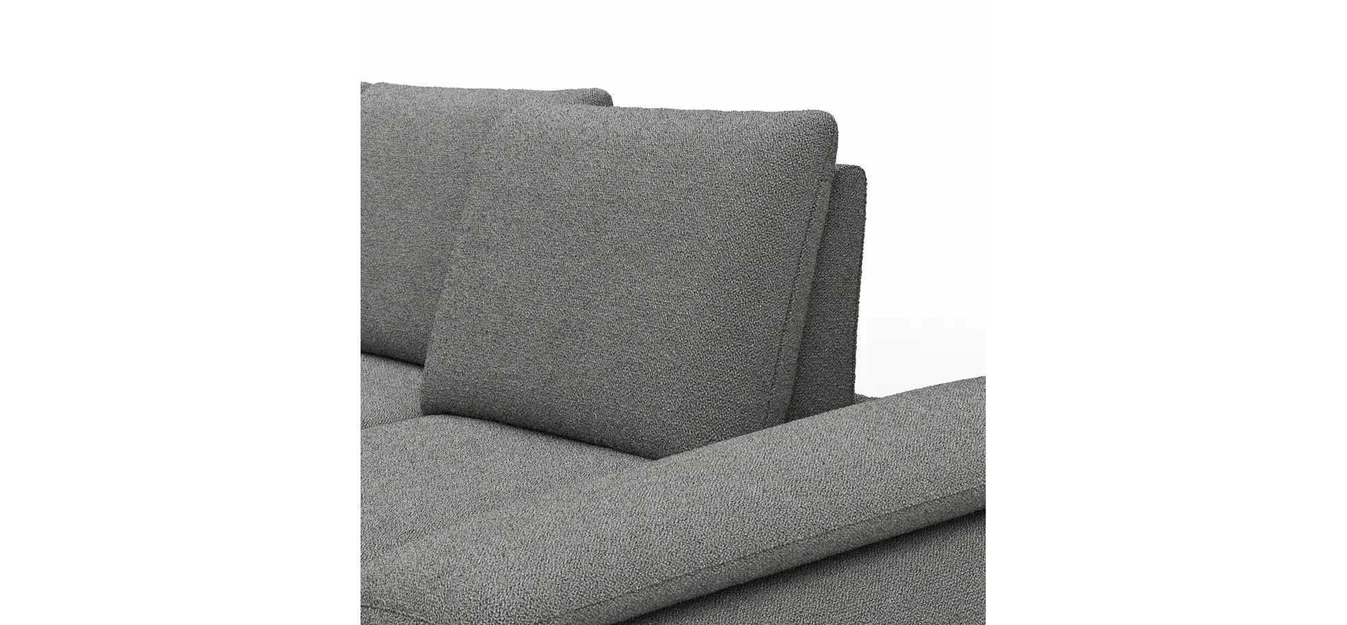 Ecksofa Collina - Longchair links, 2,5-Sitzer inkl. Sitztiefen- u. Armlehehnenverstellung, Stoff, Dunkelgrau