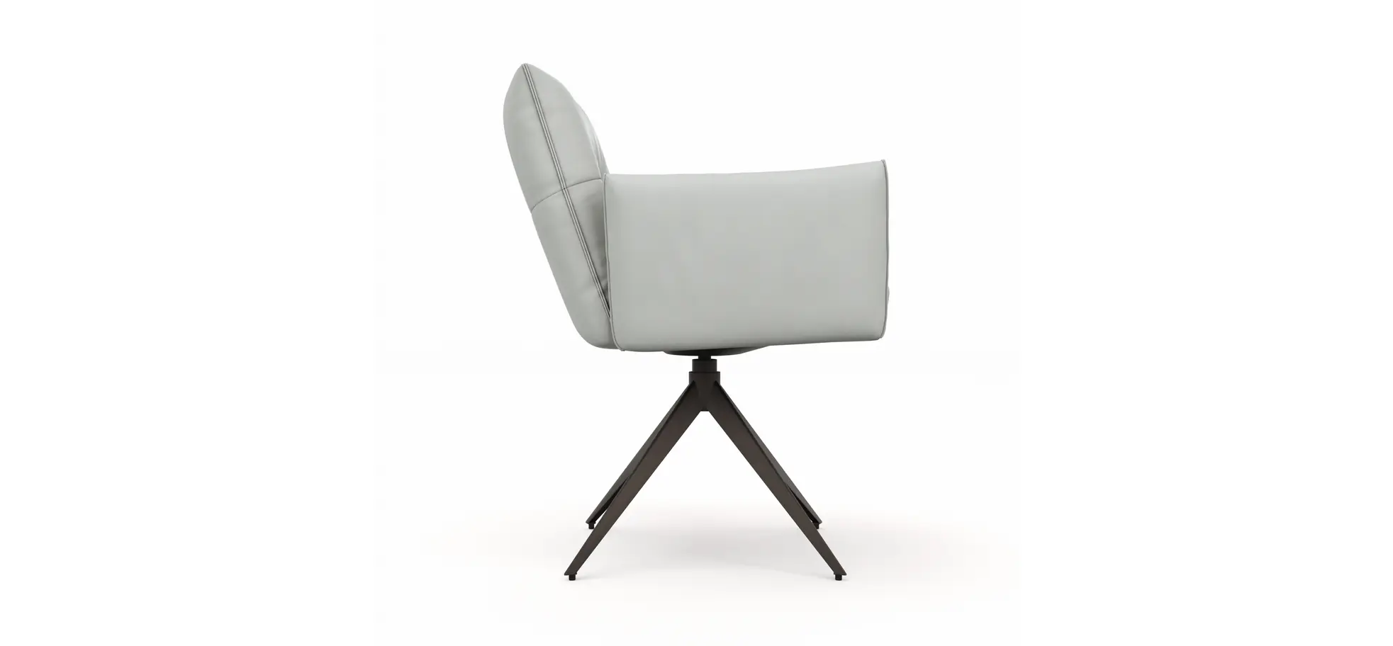 Armlehnstuhl Coscino - Leder, Hellgrau