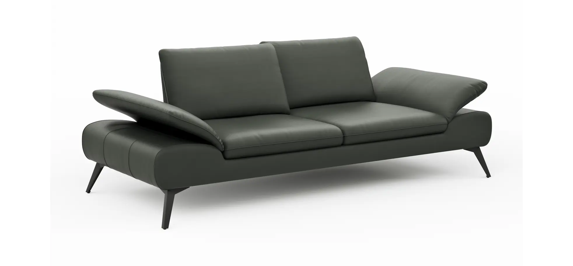 Sofa Collina - 3-Sitzer, Leder, Schlammgrün