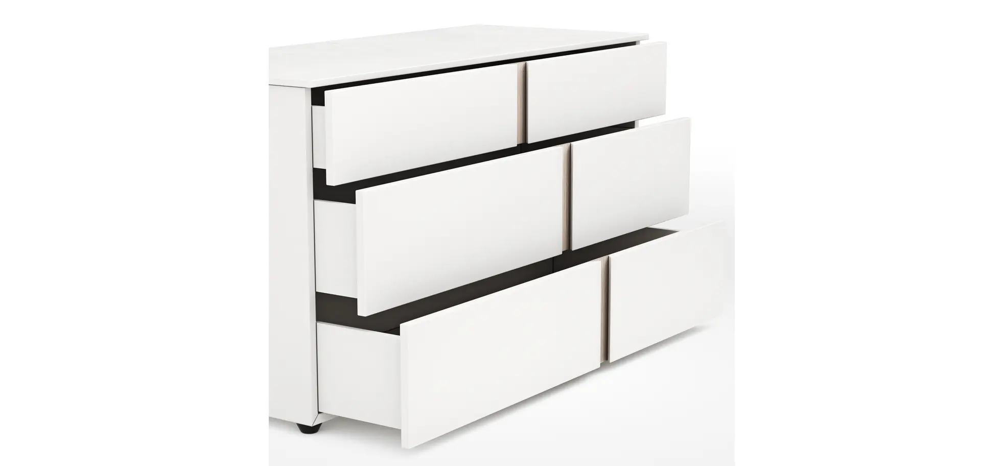 Kommode Loretto - BHT ca. 127x70x51 cm, Lack matt, Weiß