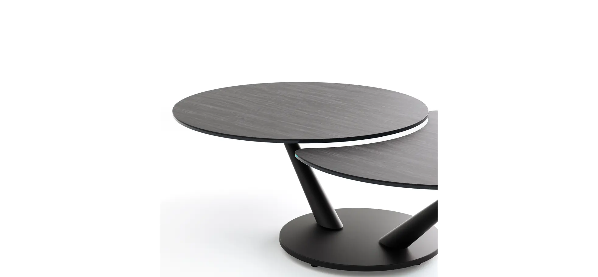 Couchtisch Spessa - LB ca. 128x80 cm, drehbar, Keramik, Anthrazit