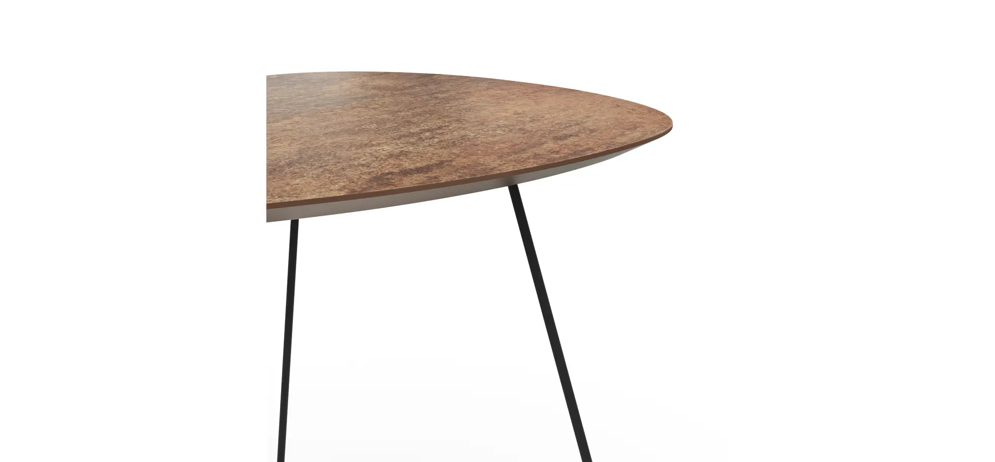 Ecktisch Fano - LBH ca. 59x50x50 cm, HPL Bronzefarben