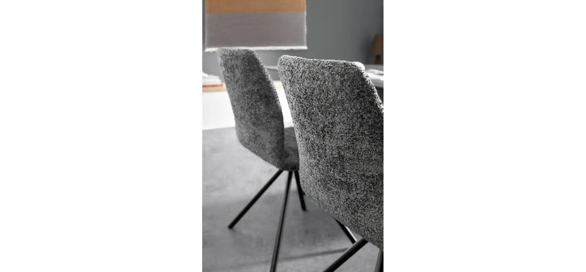 Stuhl Sedana - drehbar, Stoff, Dunkelgrau