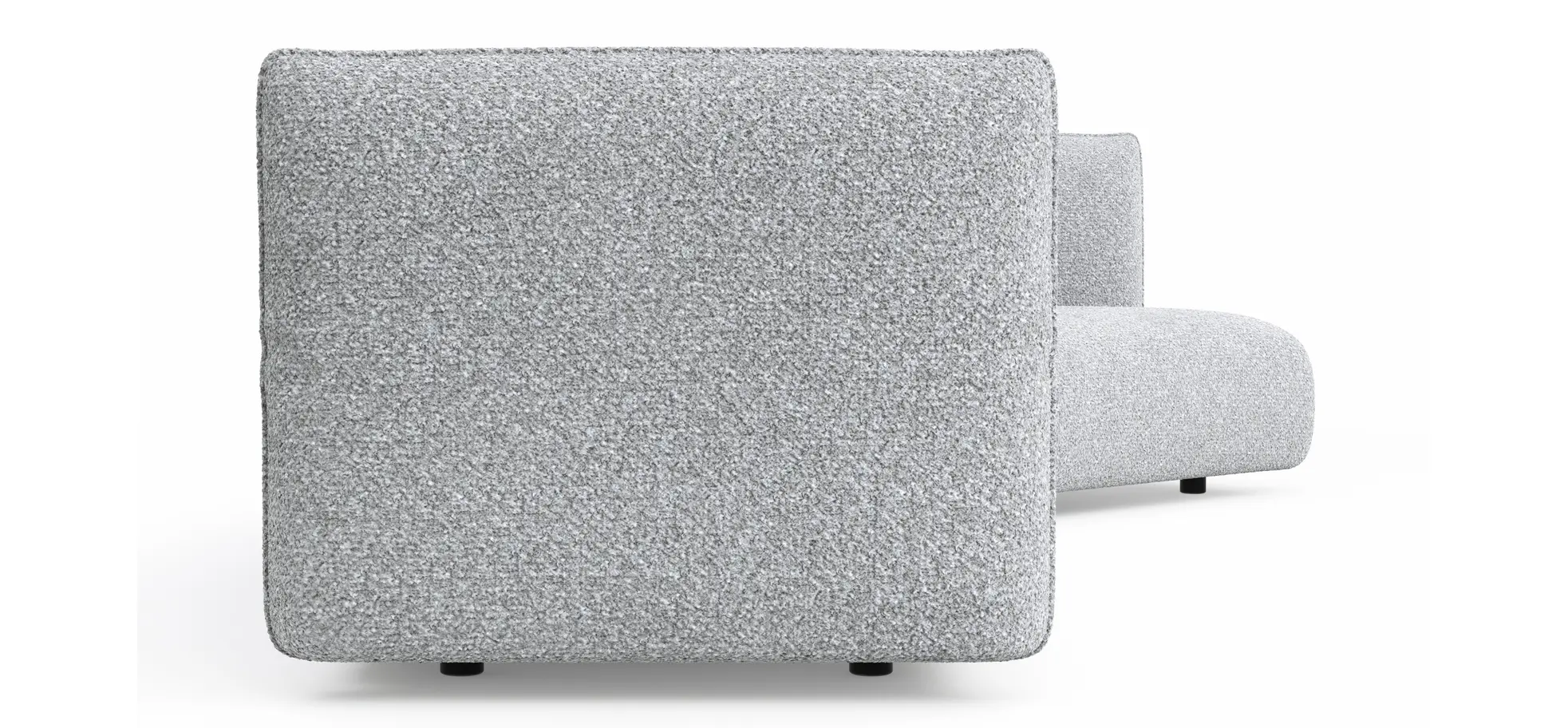Trapezsofa Motone - 2-Sitzer mit Ecke rechts, Stoff, Hellgrau