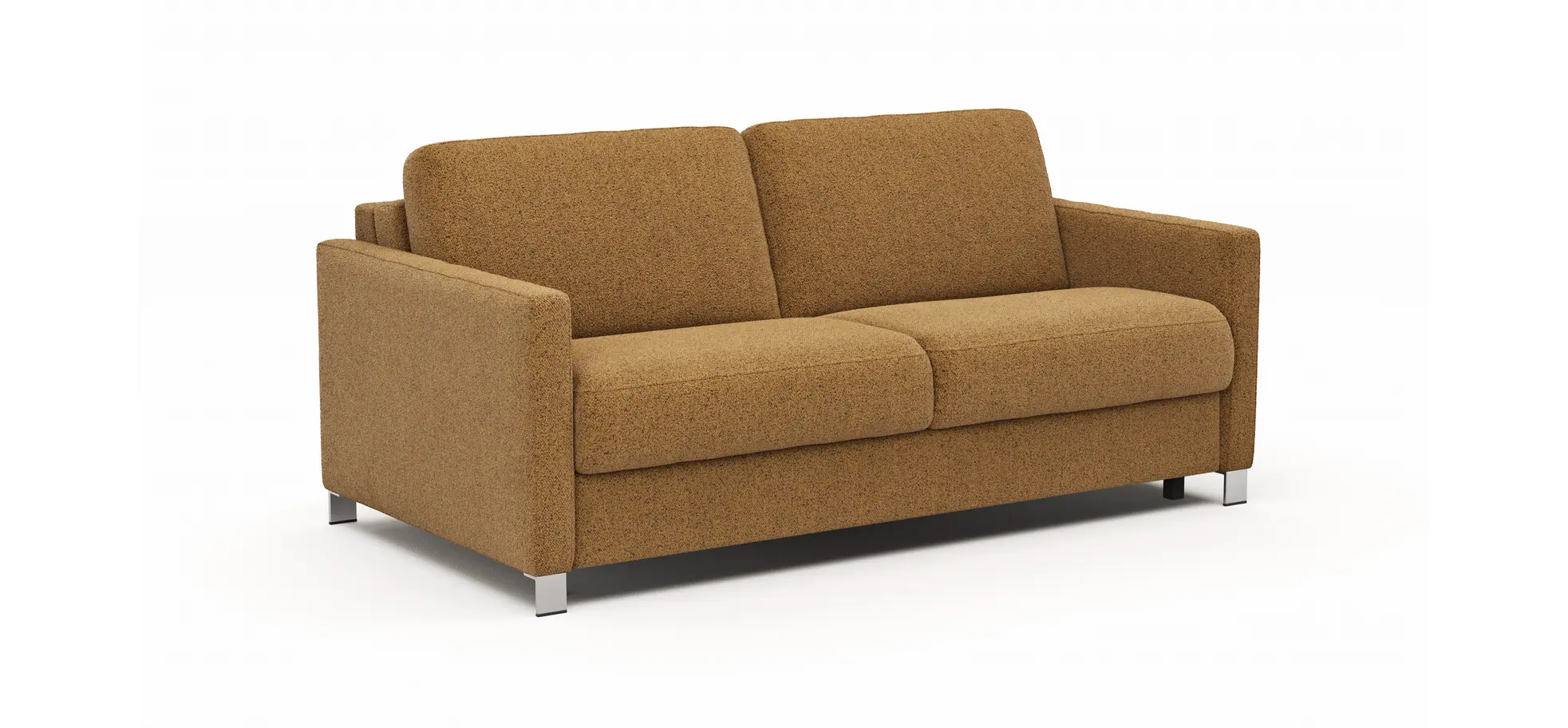 Sofa Nuoro - 2,5-Sitzer inkl. Schlaffunktion, Armlehne schmal, Stoff, Cognac