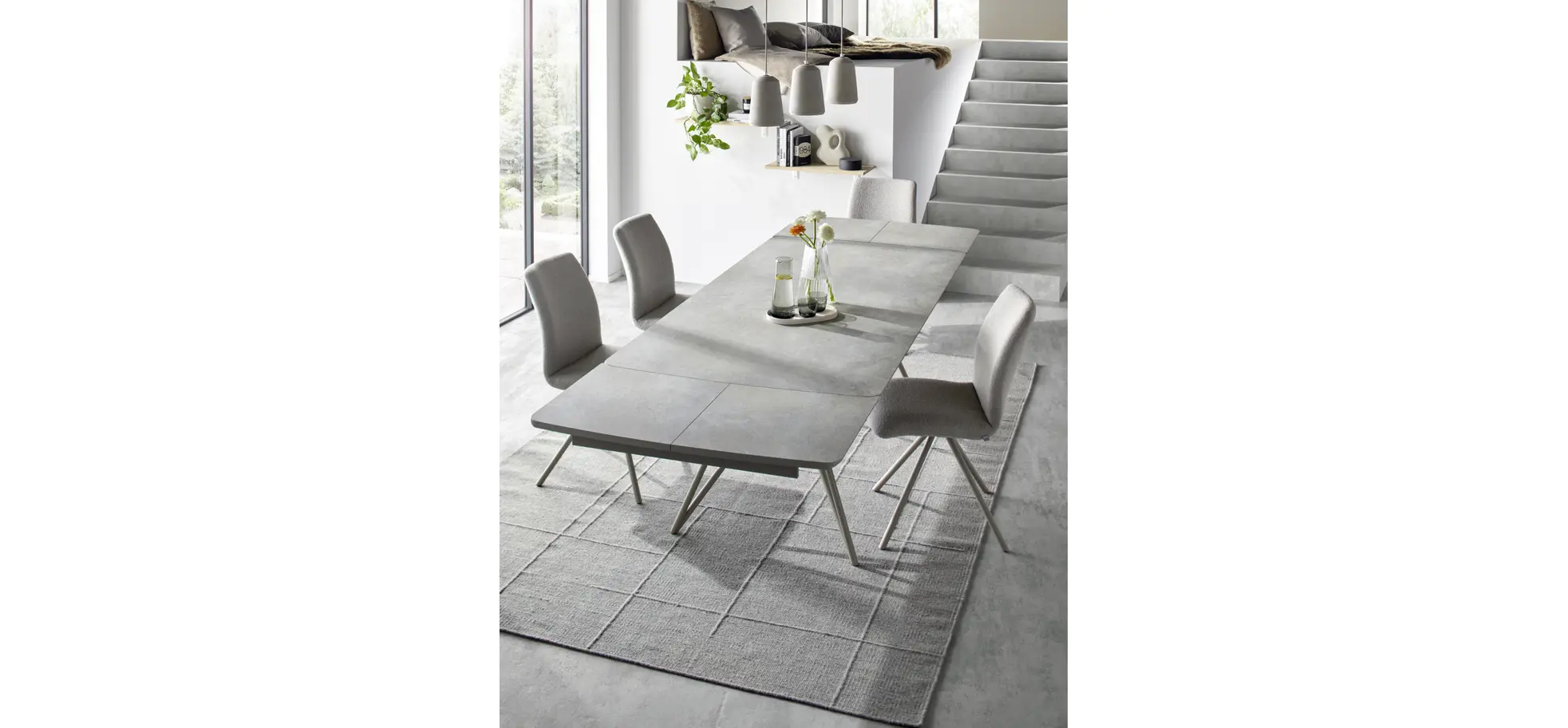 Esstisch Sedana - ausziehbar, LB ca. 200x100 cm, HPL, Grau