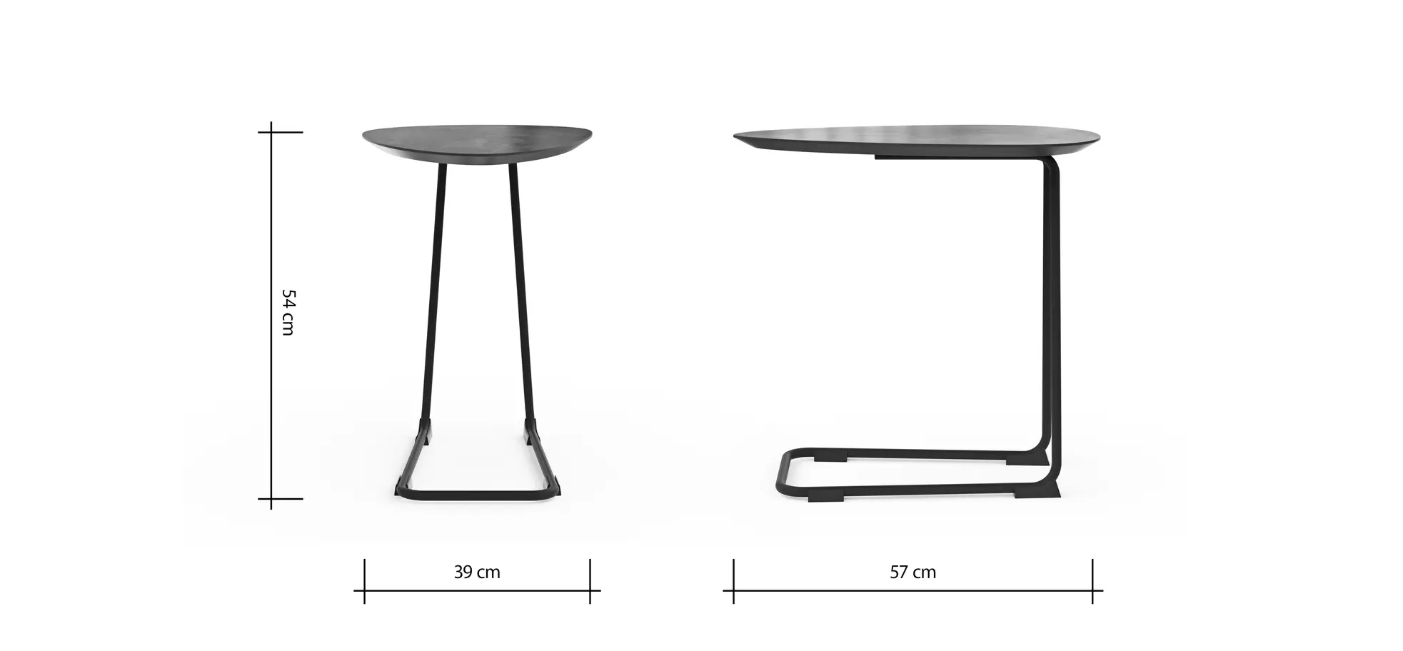 Sofatisch Fano - LBH ca. 57x39x54 cm, HPL Laminat, Graubraun