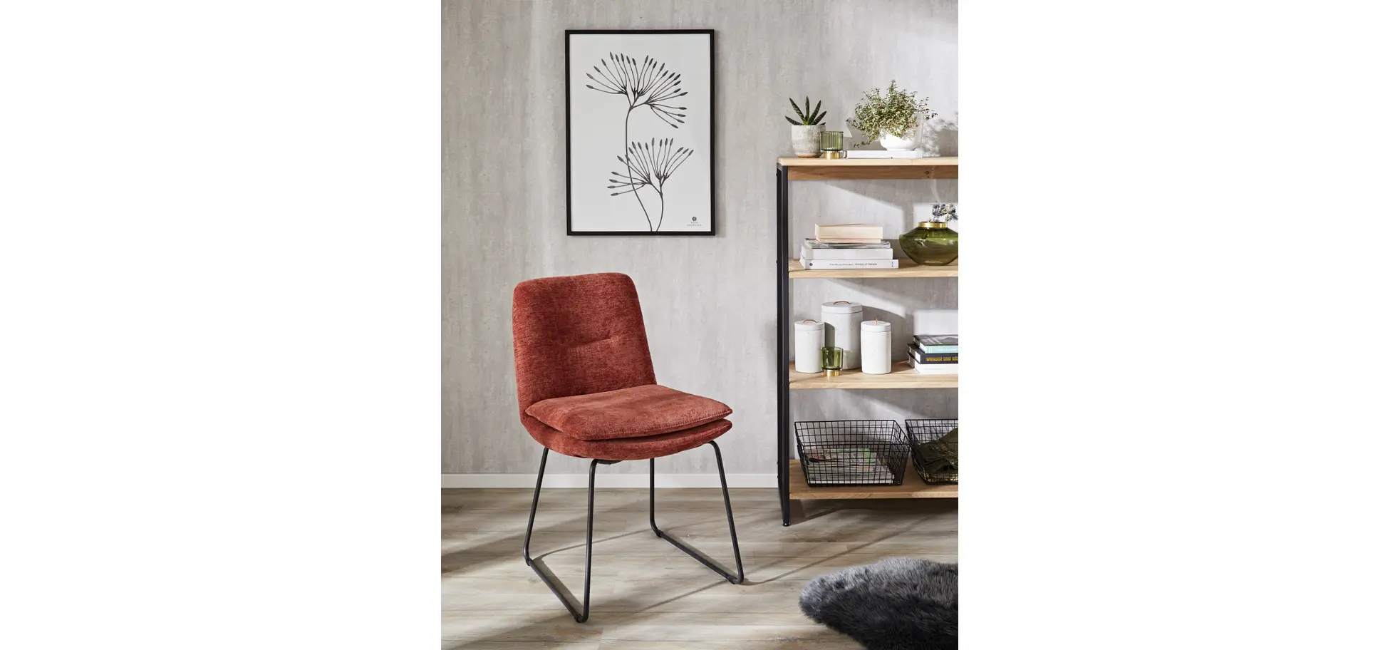 Stuhl Macano - Stoff, Rot