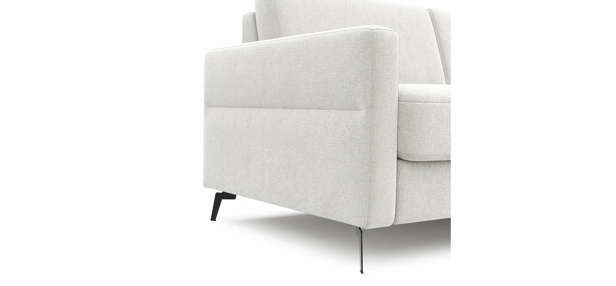 Schlafsofa Laredo - 2,5-Sitzer inkl. Schlaffunktion und Armlehne klappbar, Stoff, Offwhite
