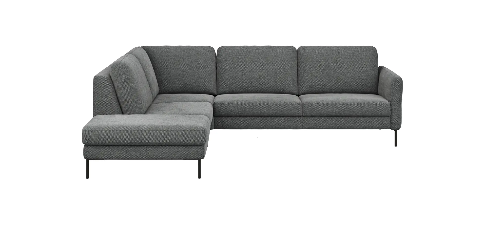 Ecksofa  Enna - Ecke links, 3-Sitzer, Sitzvorzug (motorisch), Stoff, Anthrazit 109154