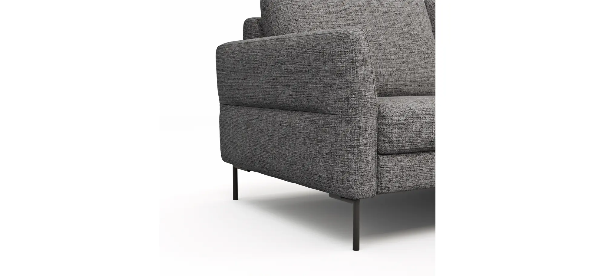 Ecksofa Enna - 3-Sitzer, Ecke rechts, Sitzvorzug (motorisch), Stoff, Graphit