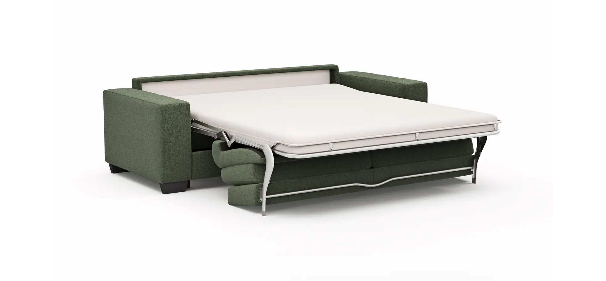Sofa Nuoro - 3-Sitzer inkl. Schlaffunktion, Stoff, Olivgrün