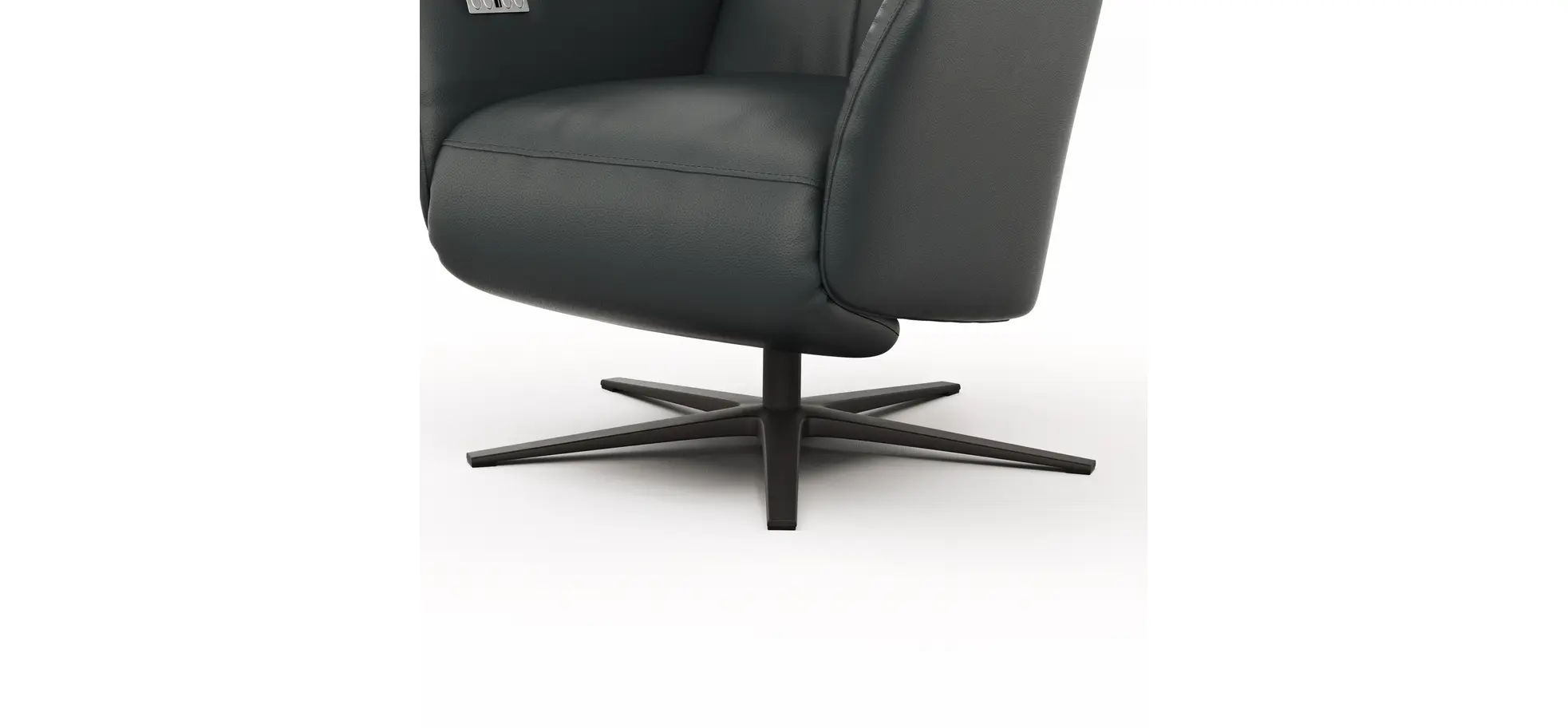 Sessel Noto Relax II - Rückenlehne und Fußteil verstellbar (motorisch), Leder, Schwarz