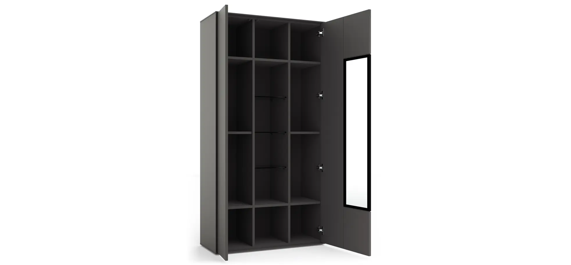 Vitrine Medio - Melamin, Schiefergrau
