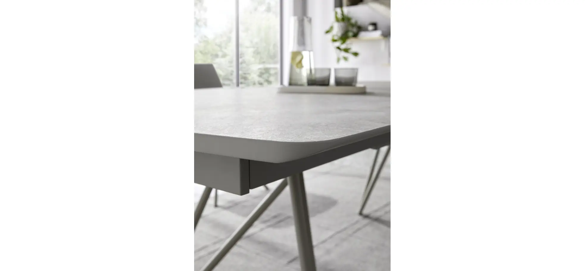 Esstisch Sedana - LB ca. 200x100 cm, HPL, Grau