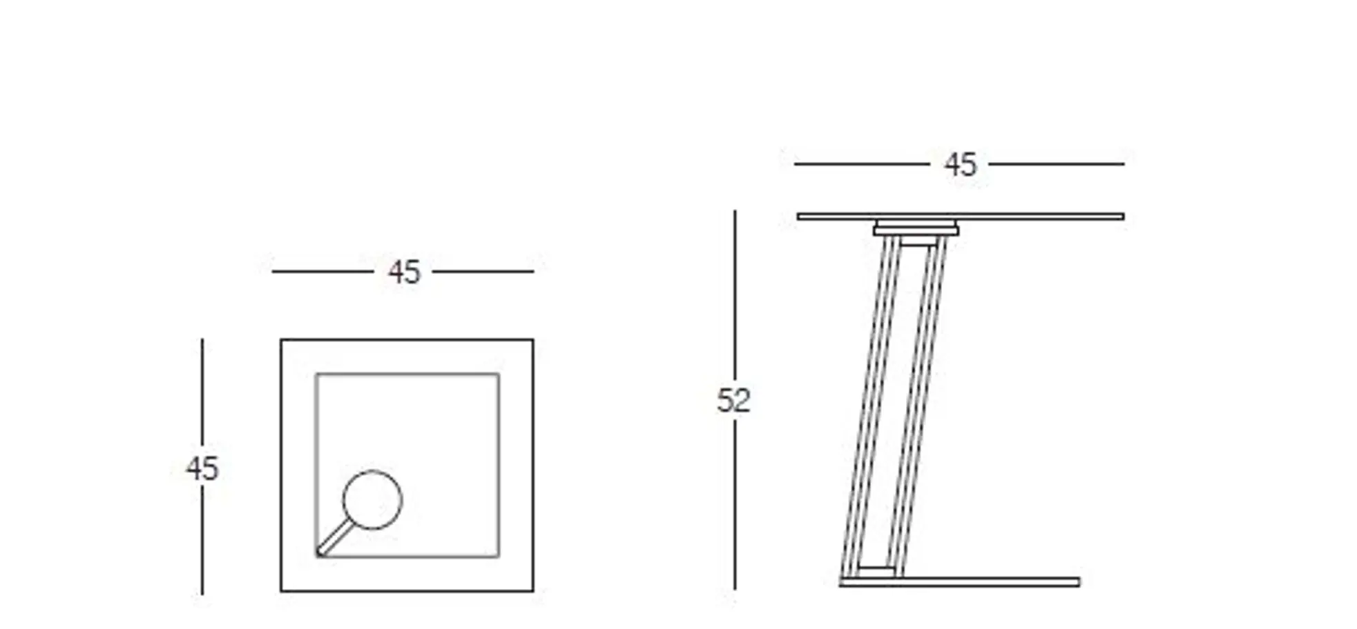 Beistelltisch Cena - LB ca. 45x45 cm, Keramik, Travertin