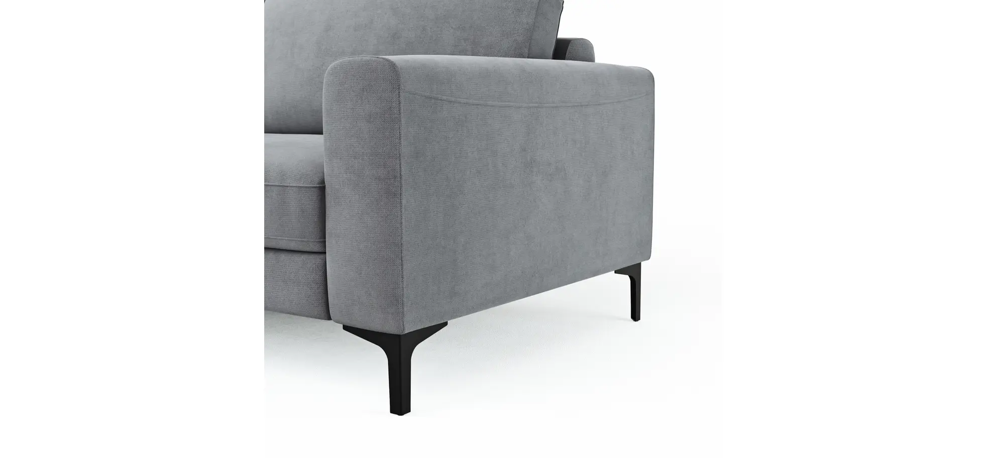 Ecksofa Oviedo - Longchair links mit 1,5-Sitzer, Stoff, Grau