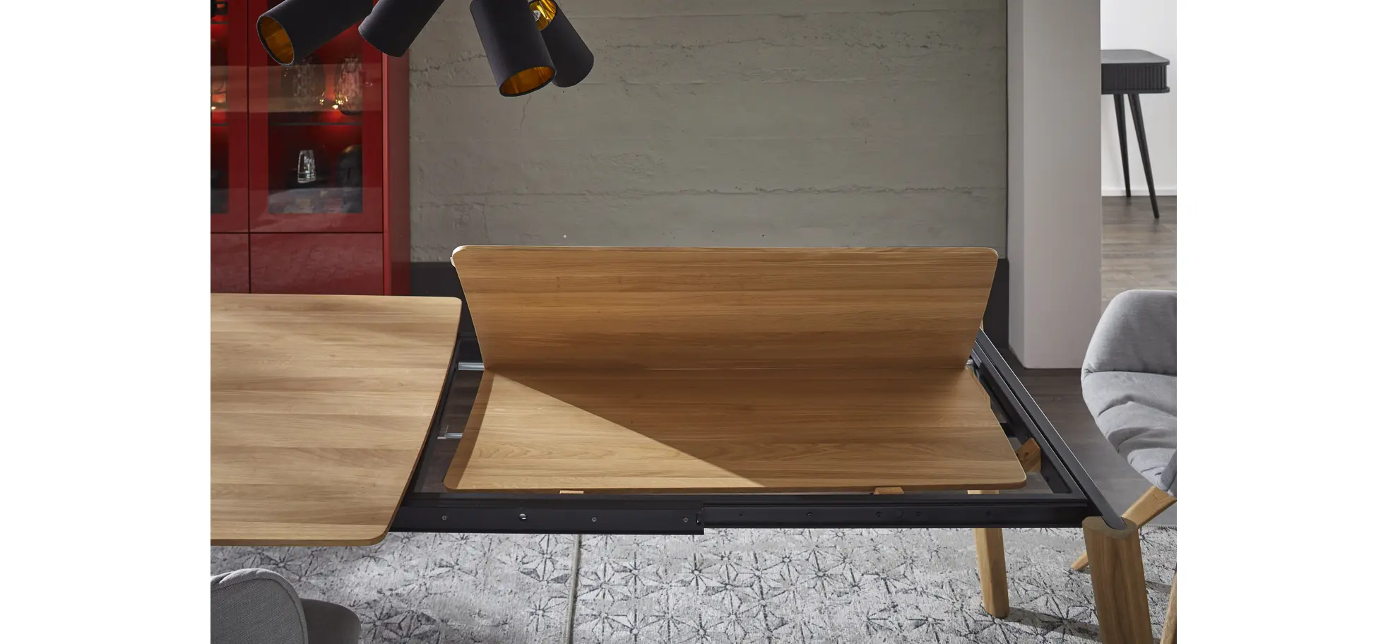 Esstisch Saltino - ausziehbar, LB ca. 180x100 cm, Eiche massiv