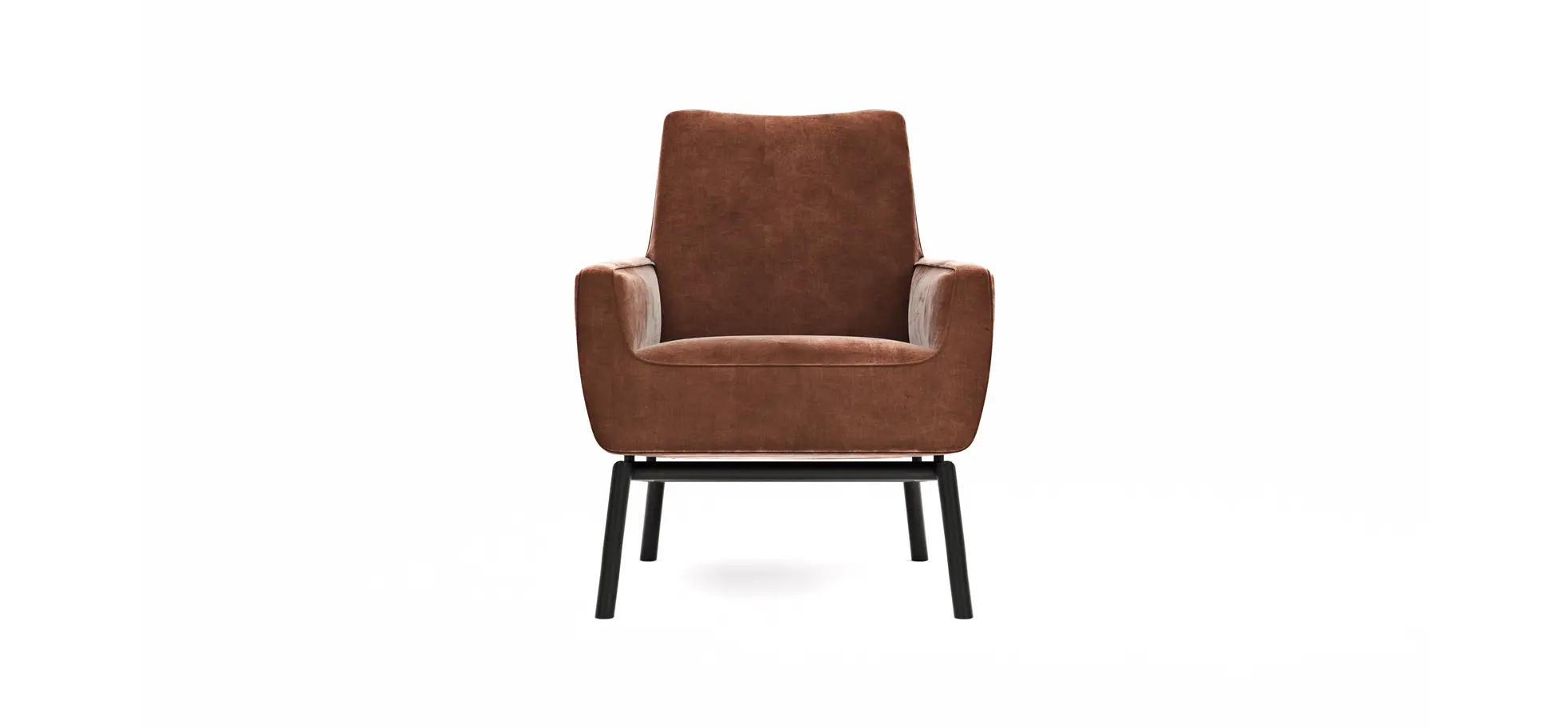 Sessel Matina - Größe L, Velour, Kupfer