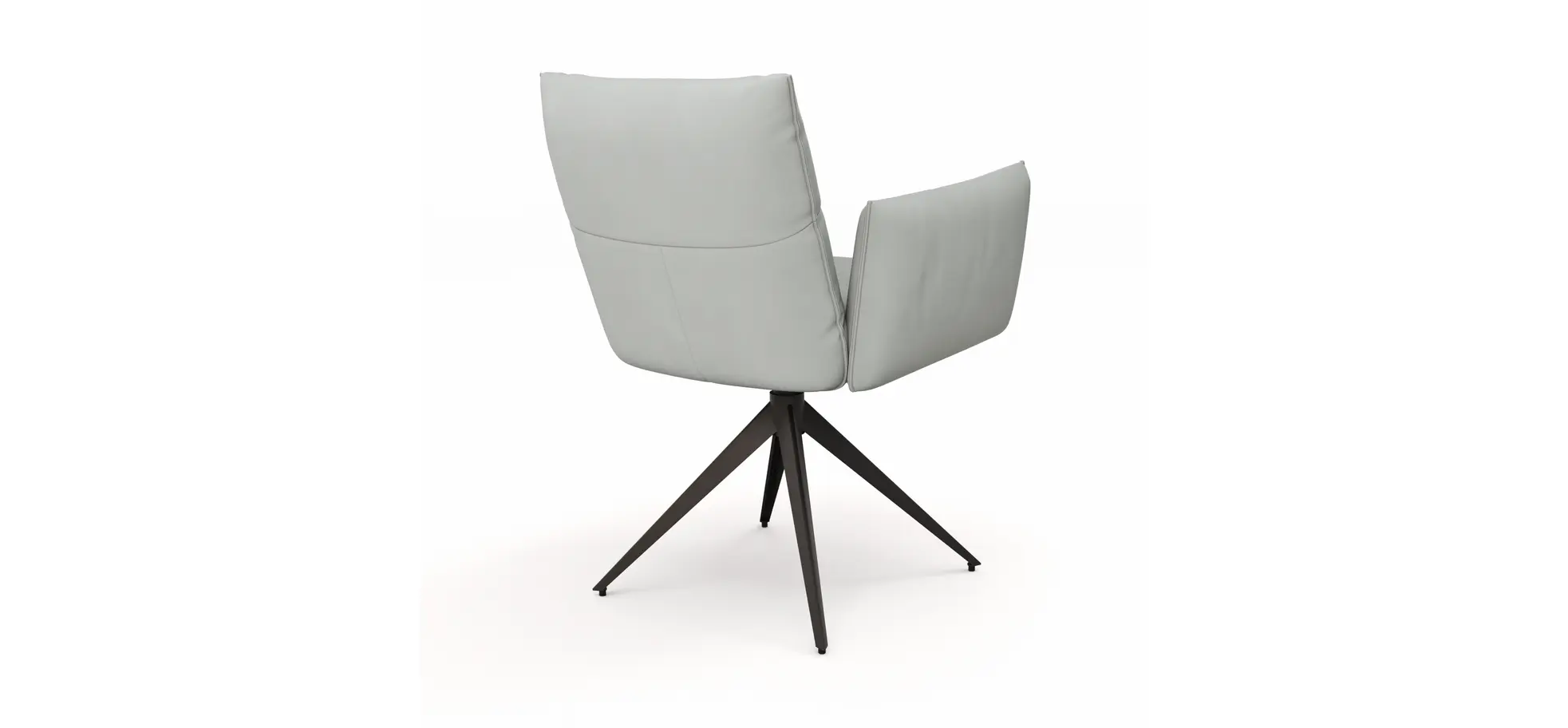 Armlehnstuhl Coscino - Leder, Hellgrau