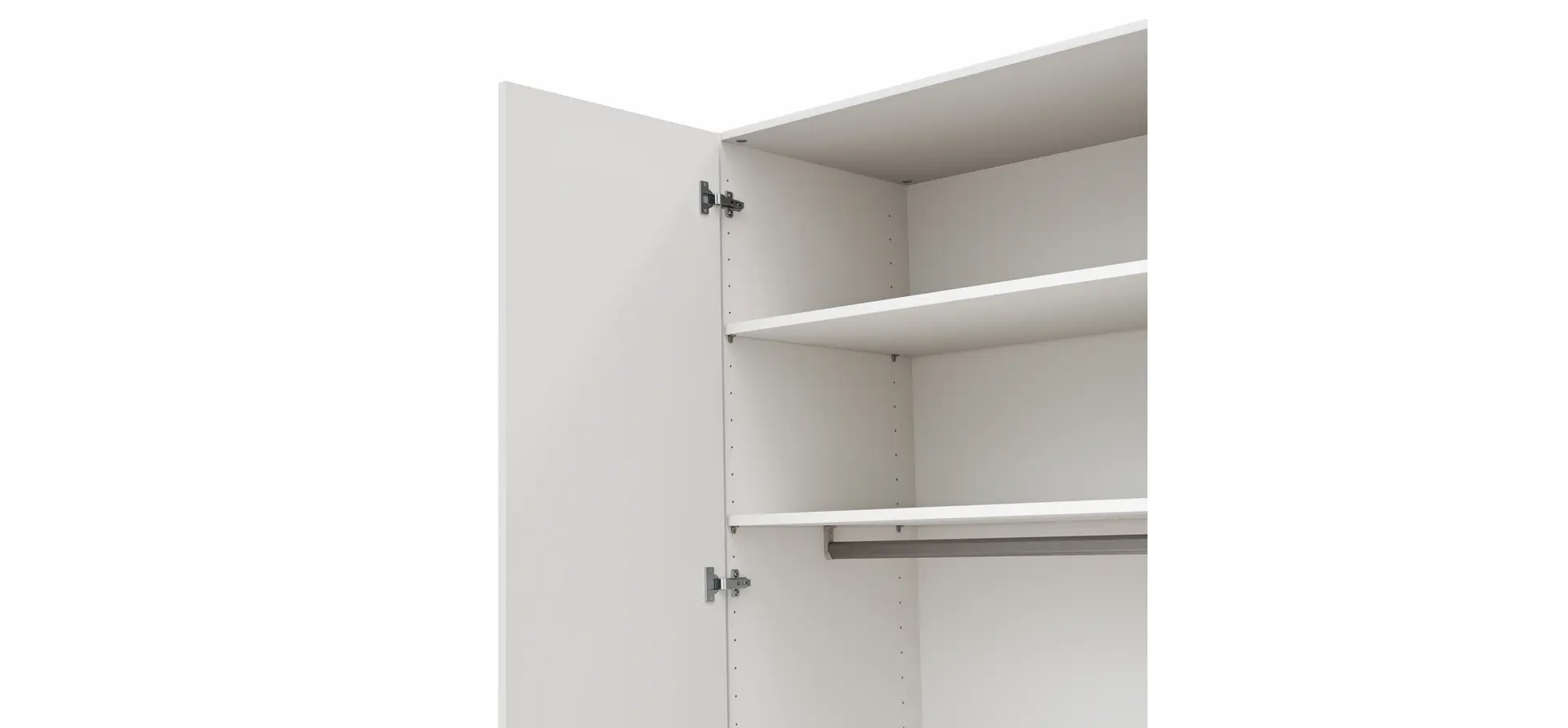 Drehtürenschrank Viana - B ca. 303 cm, Lack, Weiß, Riffholz, Wildeiche